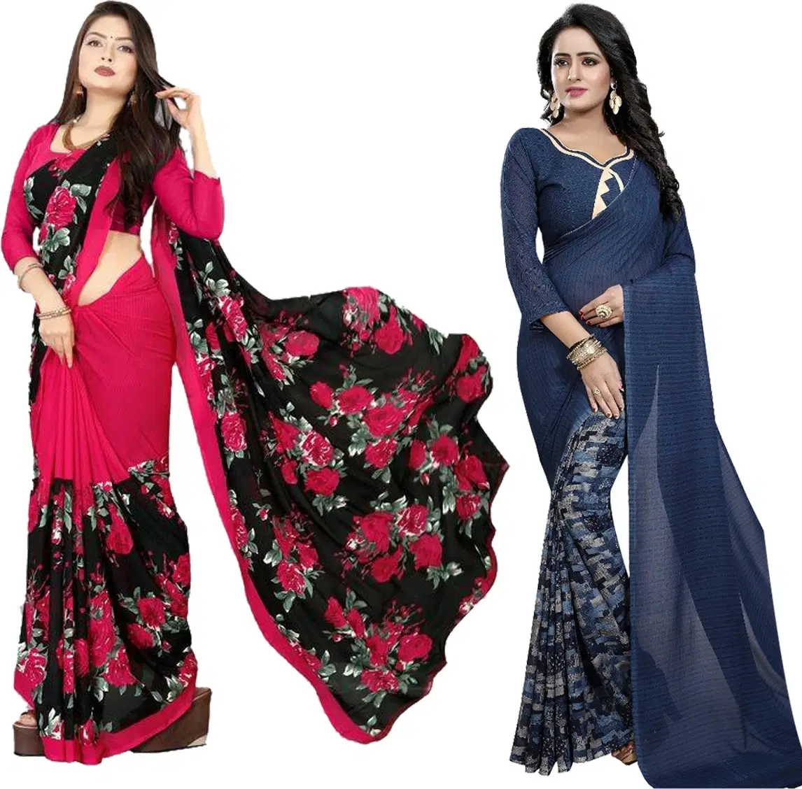 Yashika Georgette Printed Regular Saree With Unstitched Blouse Piece ( Multicolor ) Yashika Georgette Printed Regular Saree With Unstitched Blouse Piece ( Multicolor )