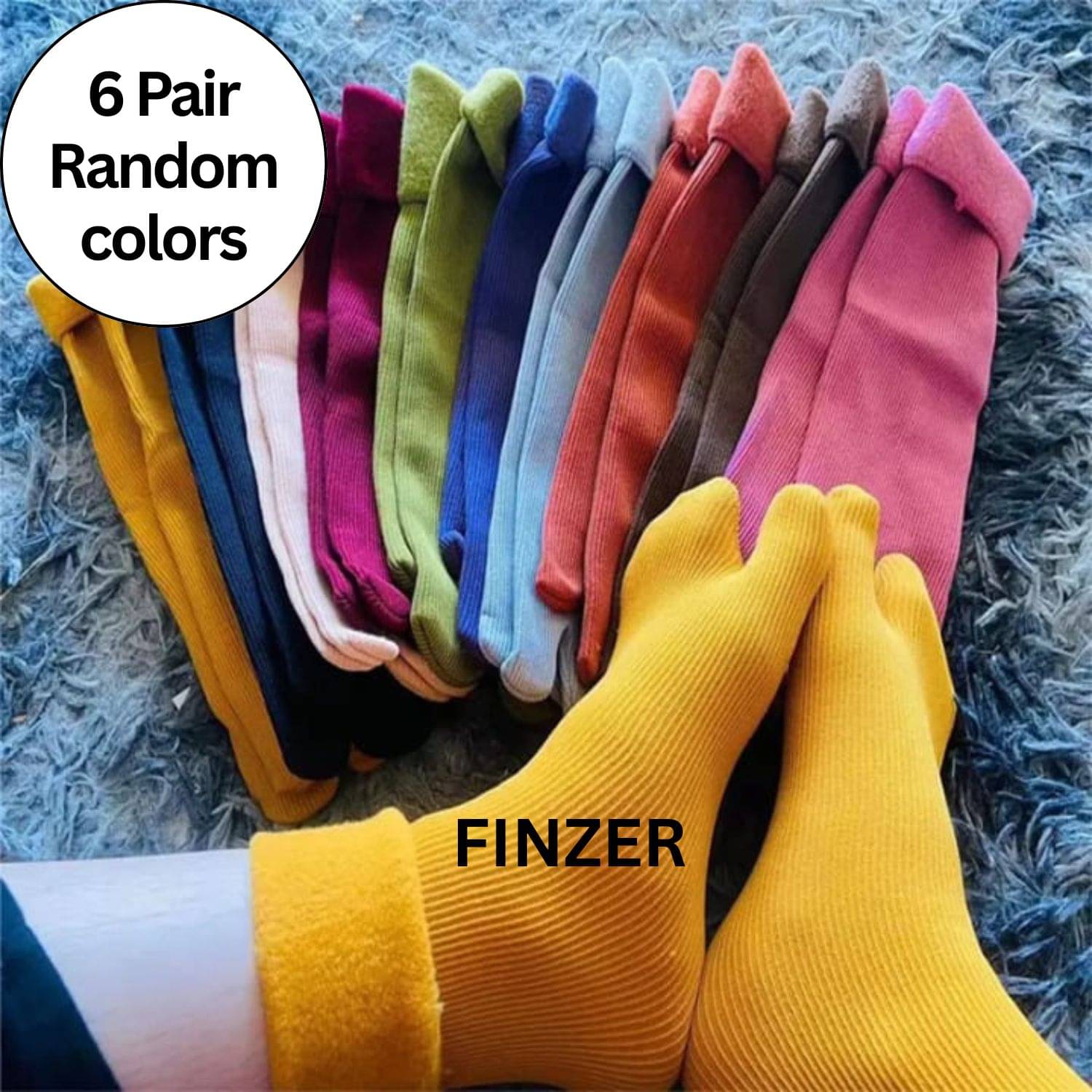 finzer Pack of 6 Women's Velvet Mid Length Socks ( Multicolor ) finzer Pack of 6 Women's Velvet Mid Length Socks ( Multicolor )