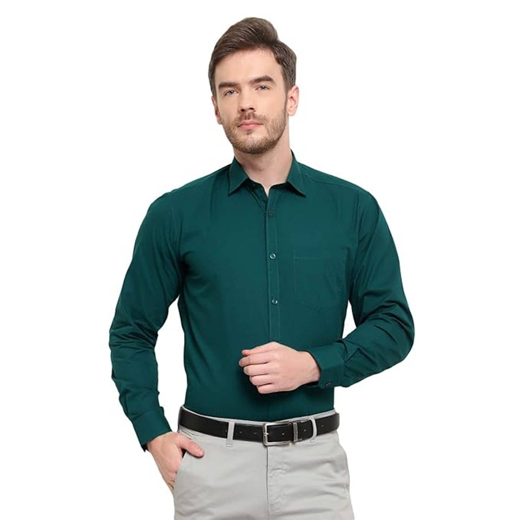 first one Cotton Regular Fit Full Sleeves Men's Formal Shirt - Green ( Pack of 1 )     			first one Cotton Regular Fit Full Sleeves Men's Formal Shirt - Green ( Pack of 1 )