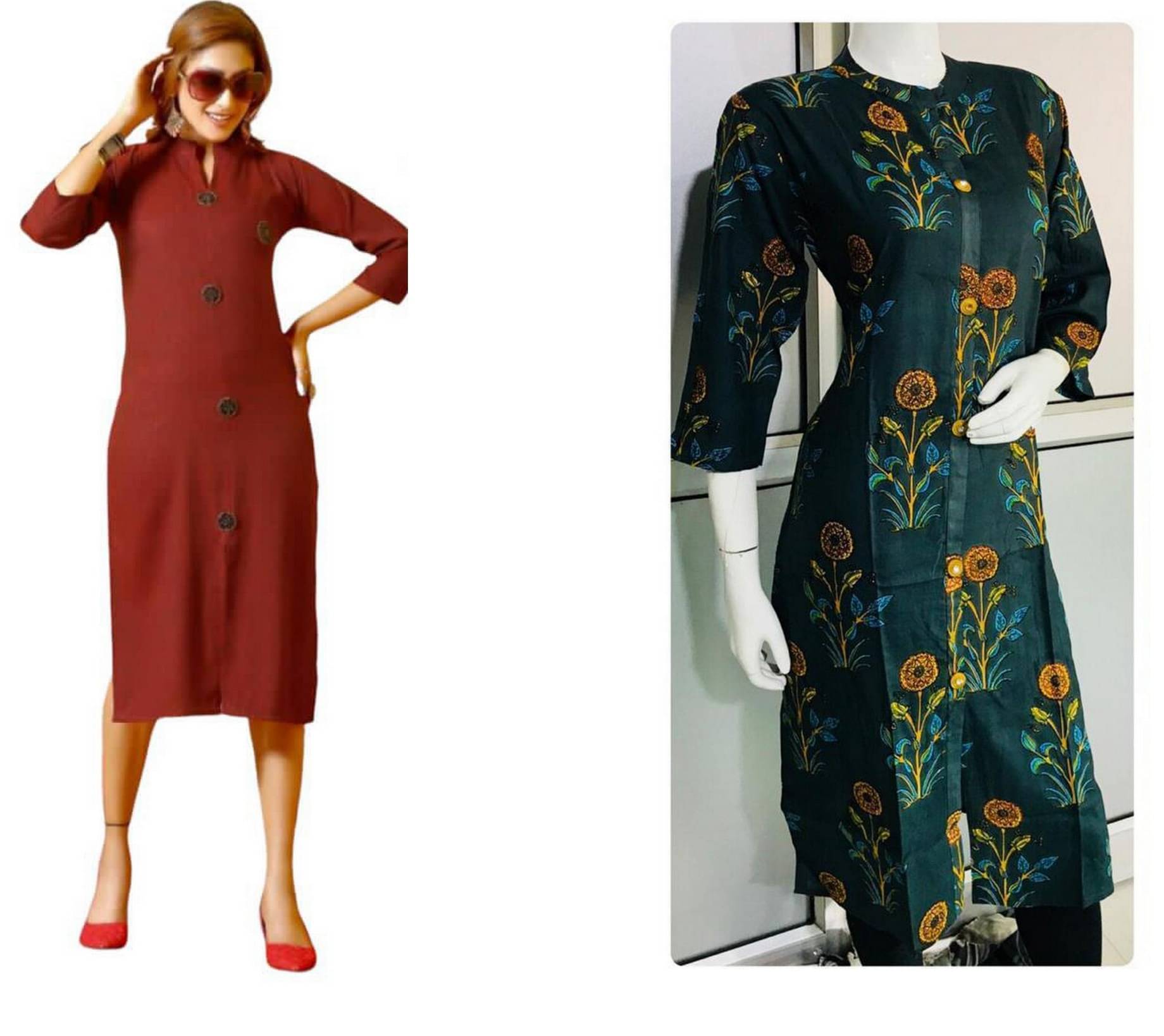     			w wholesalewala Women Rayon Solid Straight Kurti ( Multicolor1 )