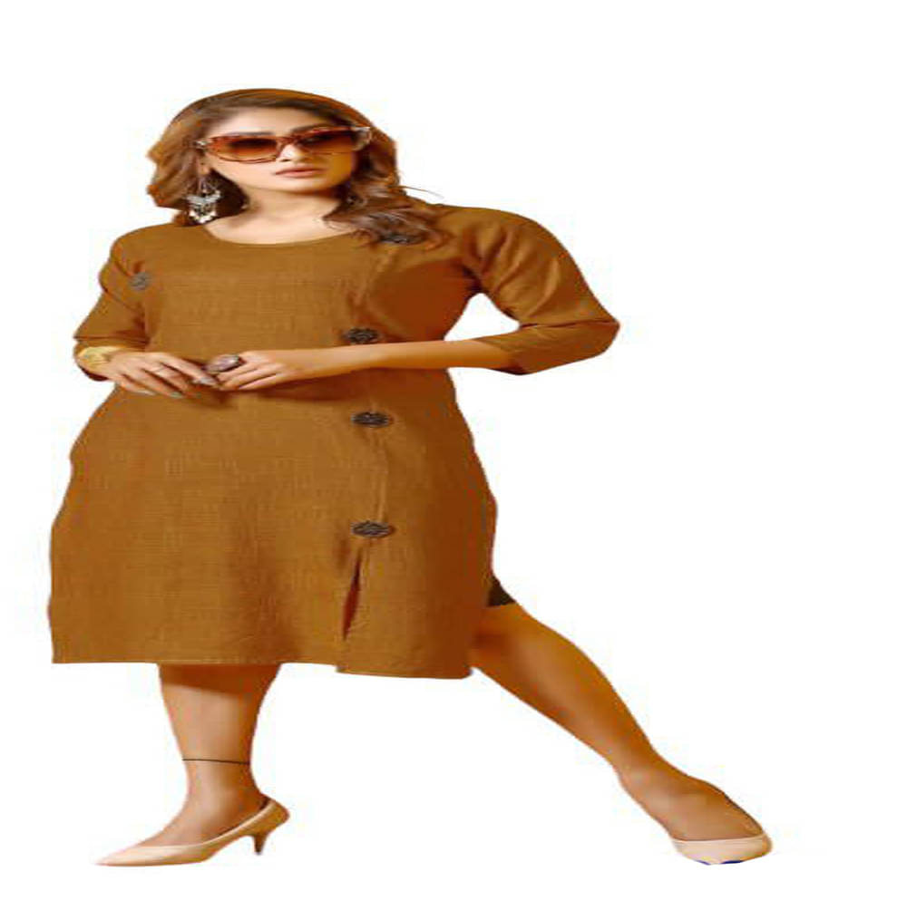     			w wholesalewala Women Rayon Solid Straight Kurti ( Beige )