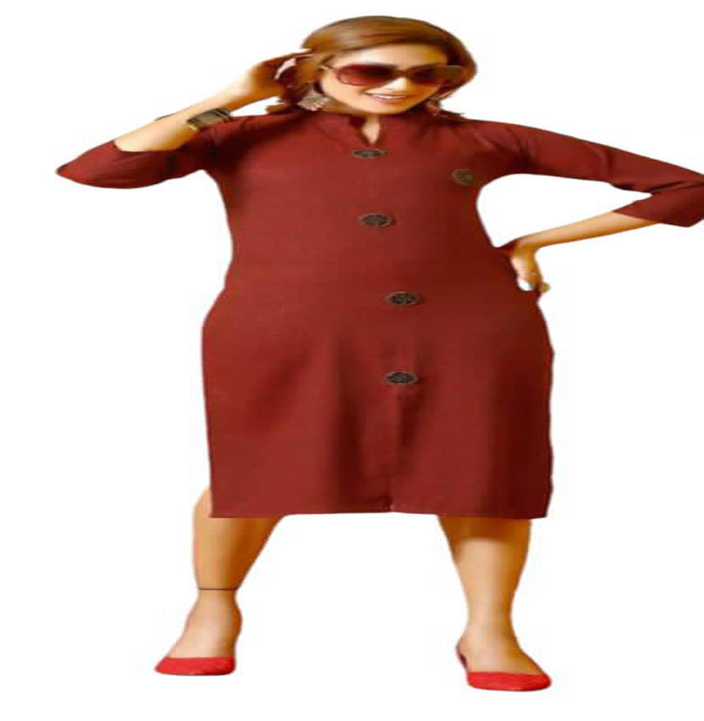     			w wholesalewala Women Rayon Solid Straight Kurti ( Maroon )