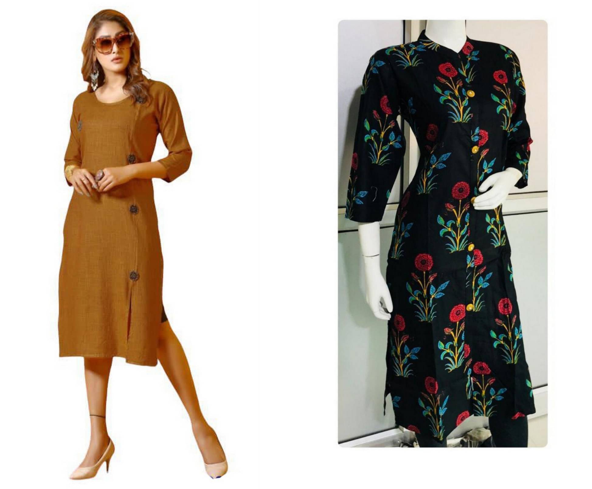     			w wholesalewala Women Rayon Solid Straight Kurti ( Multicoloured )