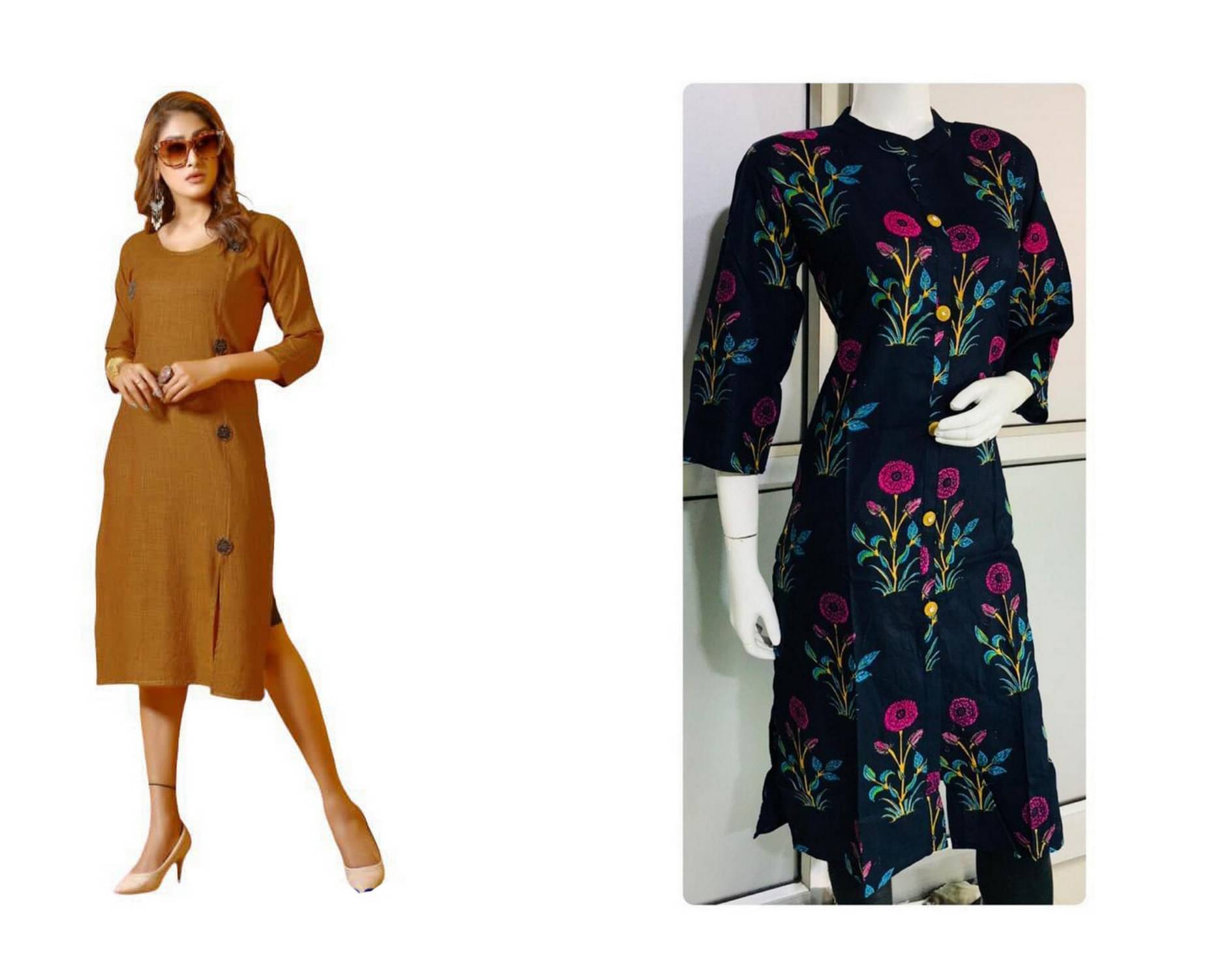     			w wholesalewala Women Rayon Solid Straight Kurti ( Multicolor )