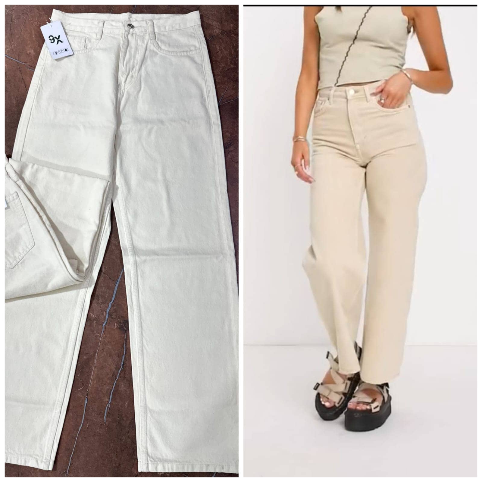 9x denims Women's Baggy Fit High-Rise Jeans ( Cream ) - Jeans | Buy online on ZillyBuy