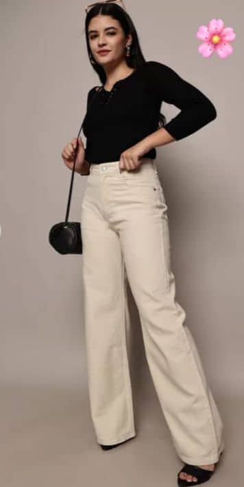 9x denims Women's Baggy Fit High-Rise Jeans ( Cream ) - Jeans | Buy online on ZillyBuy