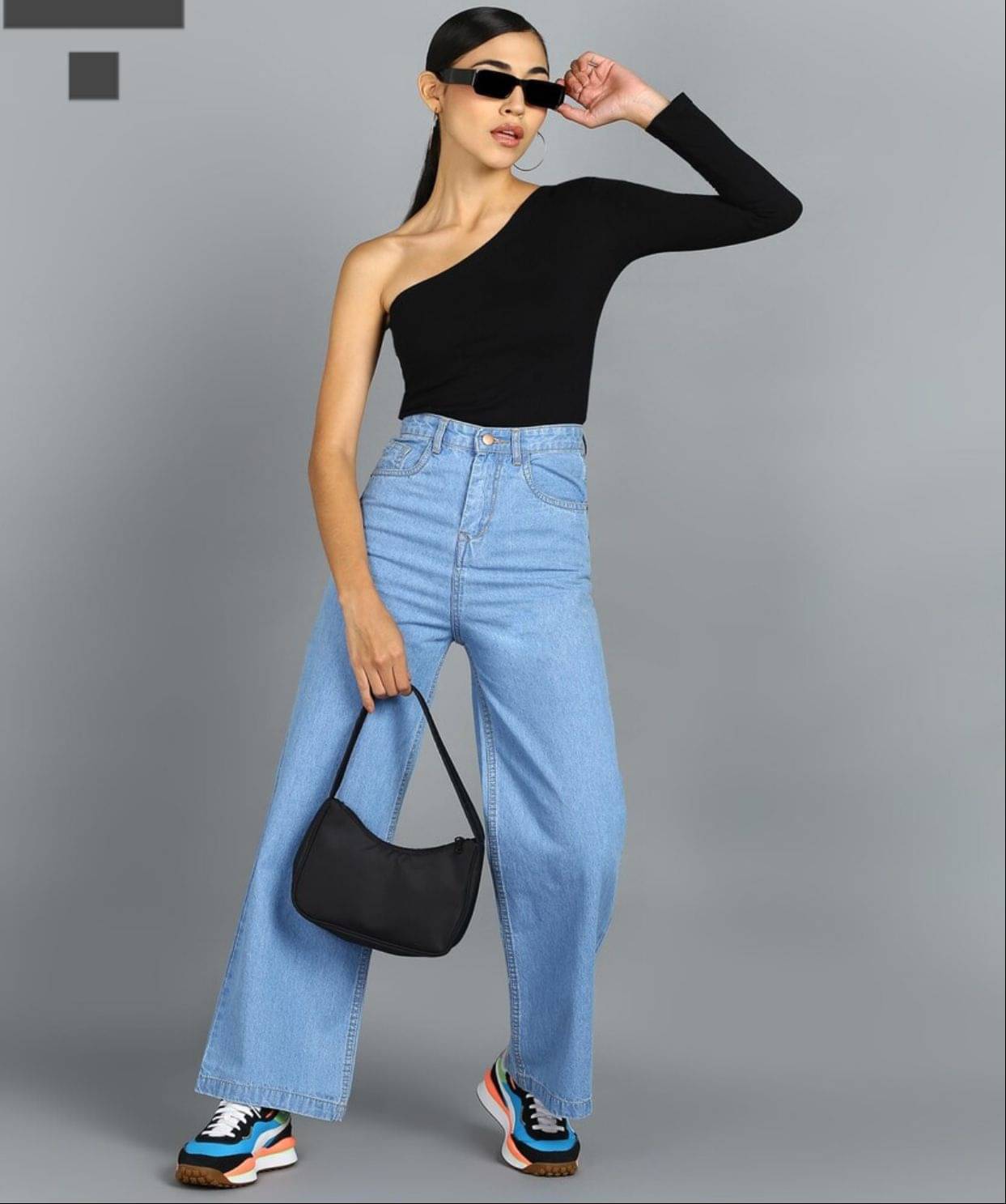     			9x denims Women's Baggy Fit High-Rise Jeans ( Blue )