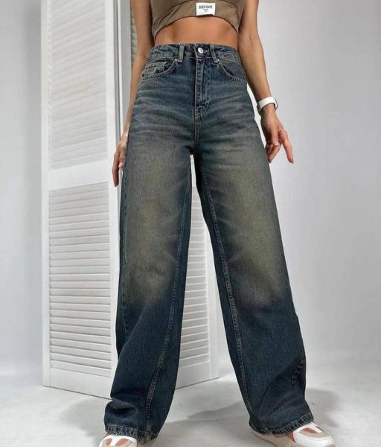     			9x denims Women's Baggy Fit High-Rise Jeans ( Blue )