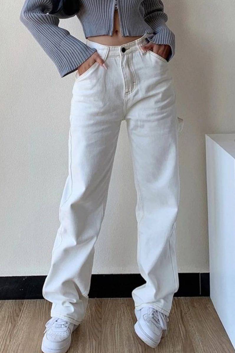     			9x denims Women's Relaxed Fit High-Rise Jeans ( White )