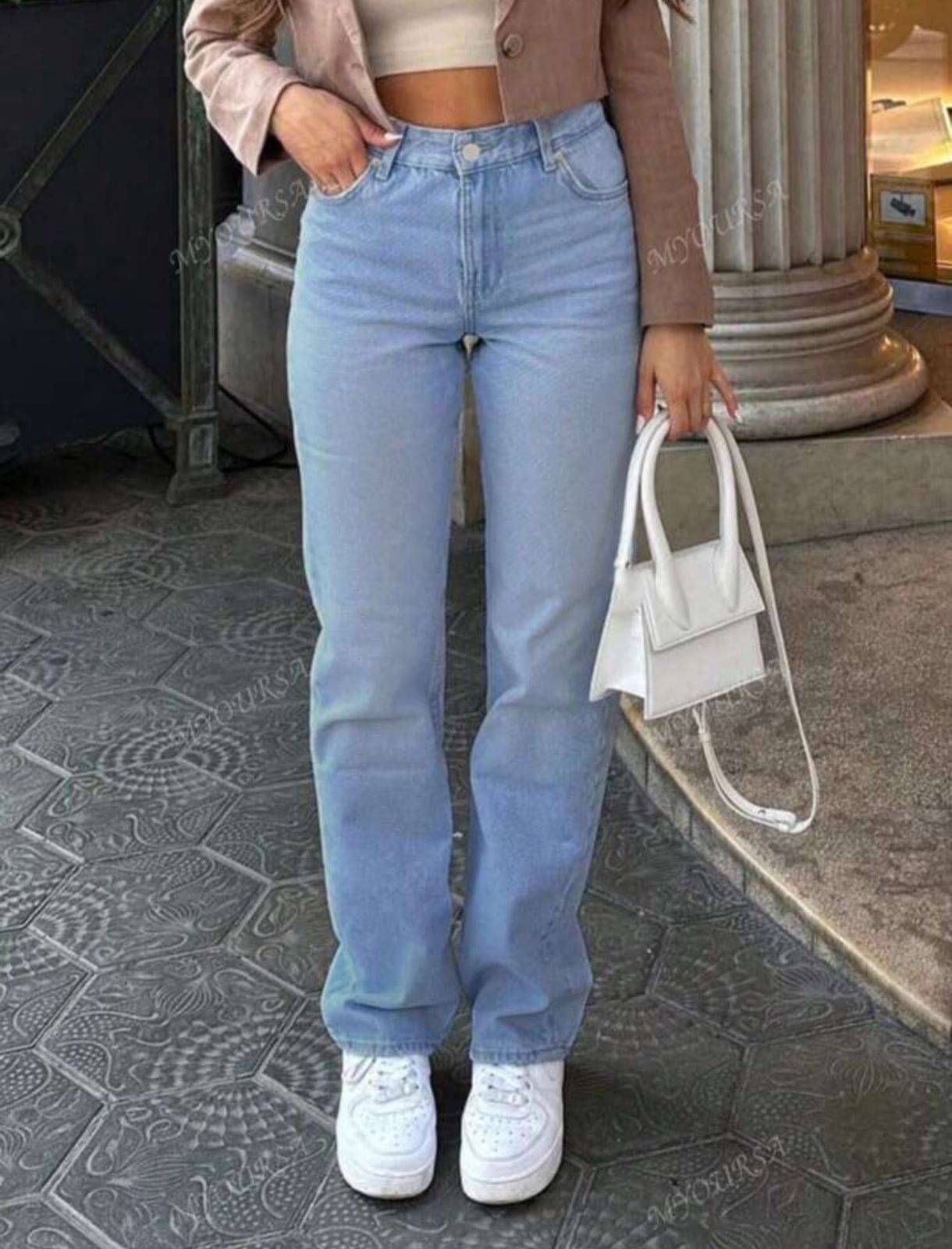     			9x denims Women's Relaxed Fit High-Rise Jeans ( Ice Blue )