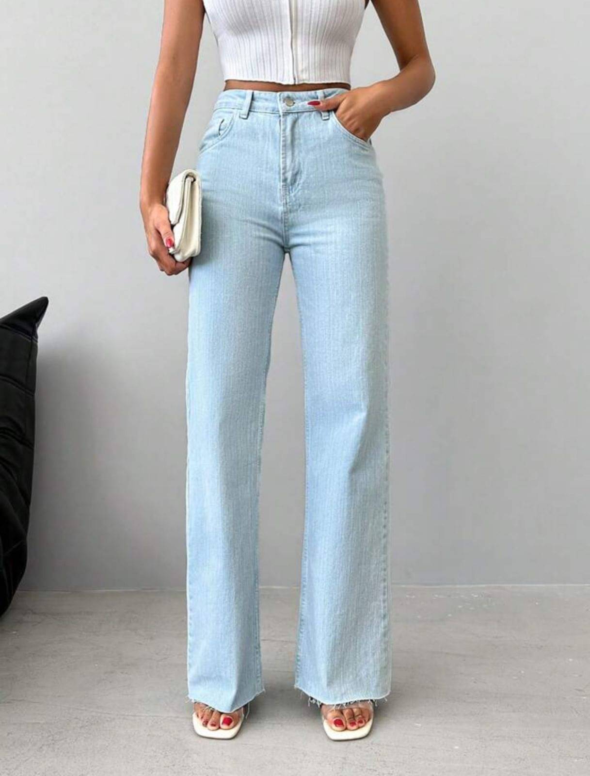     			9x denims Women's Relaxed Fit High-Rise Jeans ( Ice Blue )