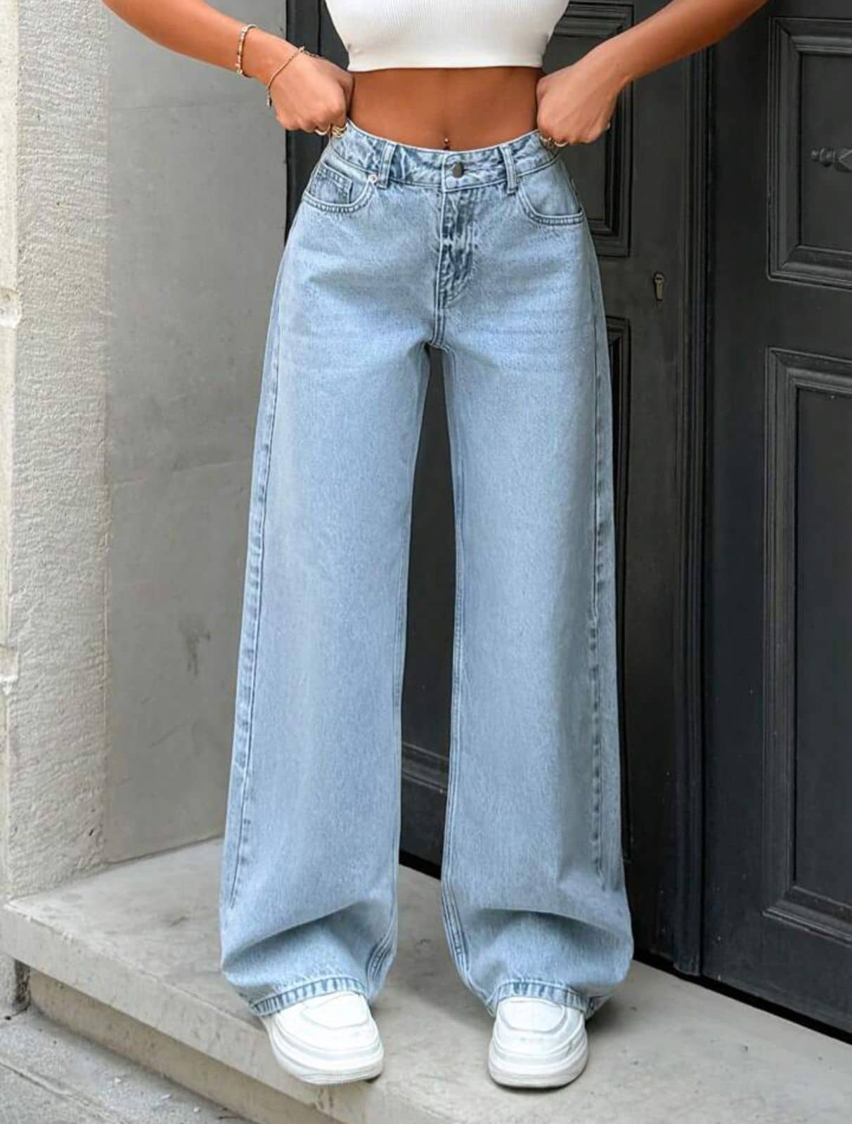 9x denims Women's Relaxed Fit High-Rise Jeans ( Ice Blue ) - Jeans | Buy online on ZillyBuy