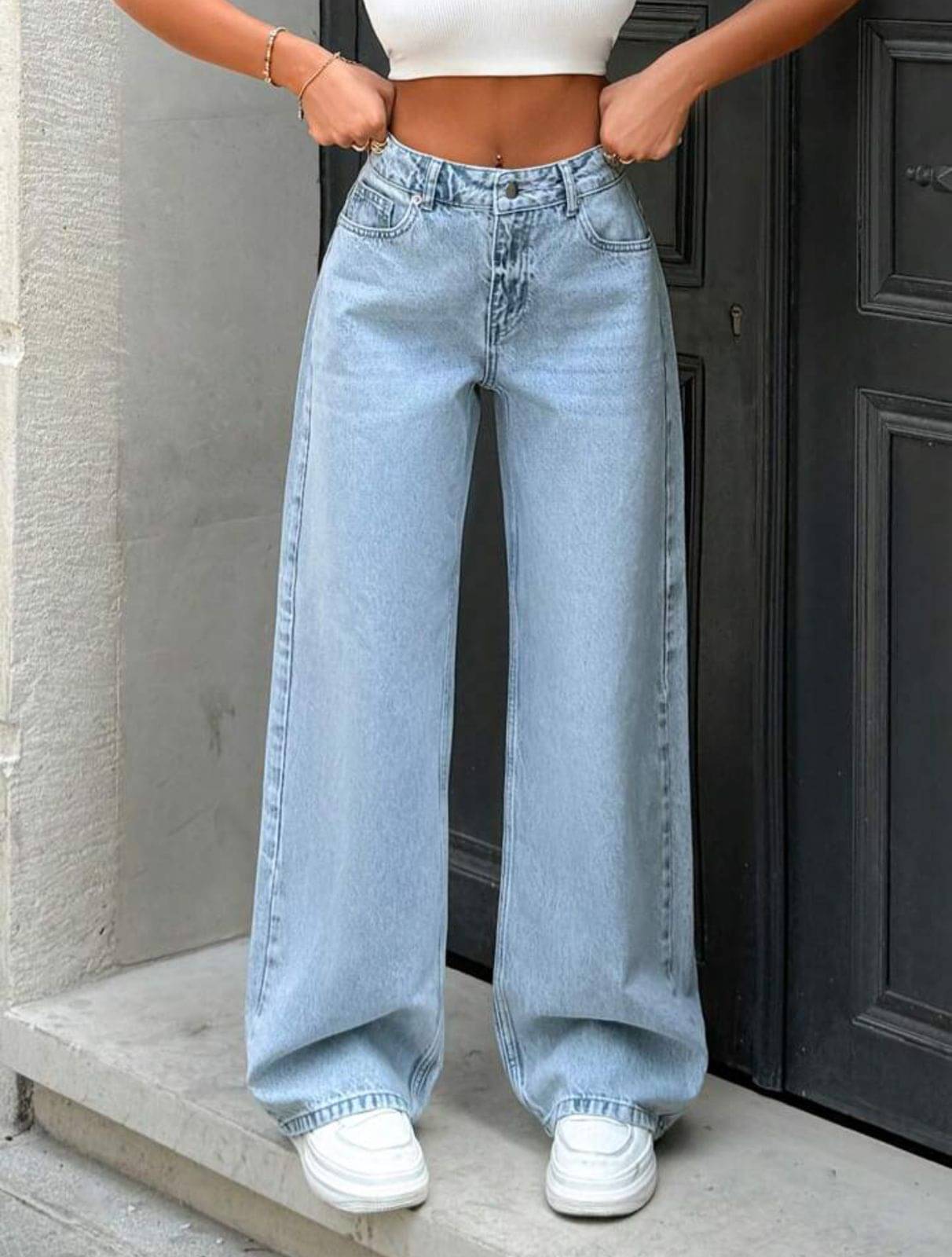     			9x denims Women's Relaxed Fit High-Rise Jeans ( Ice Blue )