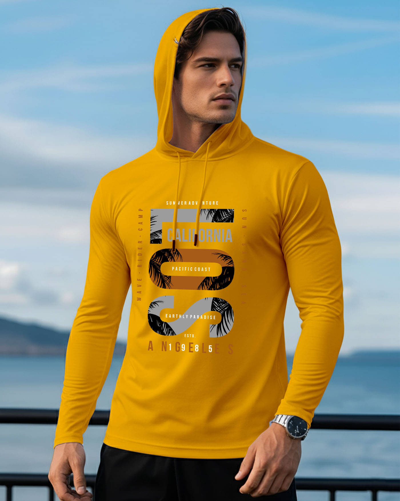 AOOSH Men Cotton Blend Regular Fit Printed T-Shirt ( Mustard ) AOOSH Men Cotton Blend Regular Fit Printed T-Shirt ( Mustard )