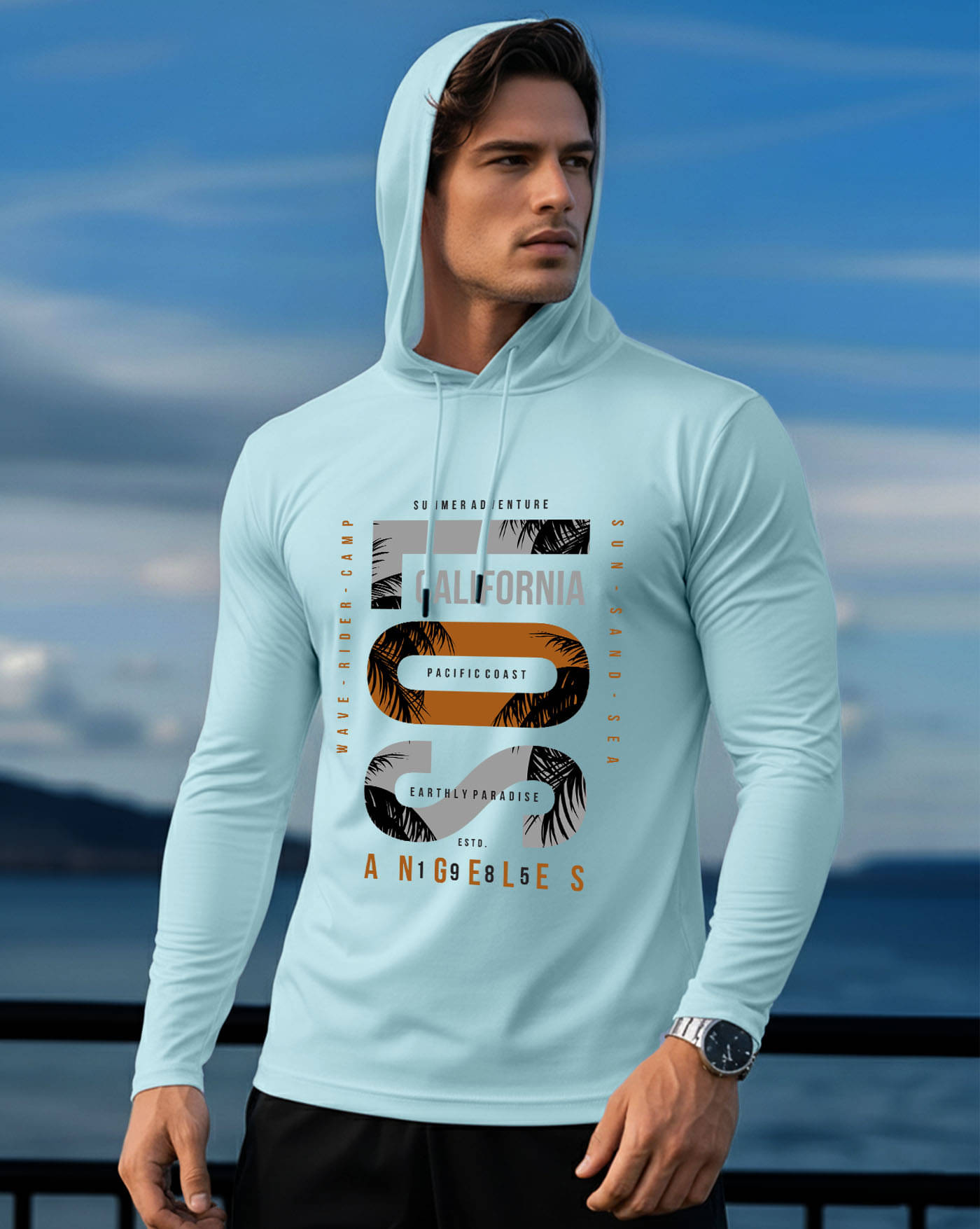 AOOSH Men Cotton Blend Regular Fit Printed T-Shirt ( Sky Blue ) AOOSH Men Cotton Blend Regular Fit Printed T-Shirt ( Sky Blue )