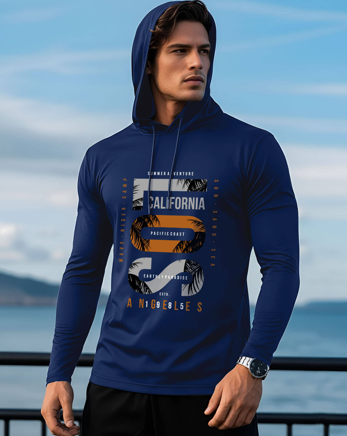     			AOOSH Men Cotton Blend Regular Fit Printed T-Shirt ( Blue )