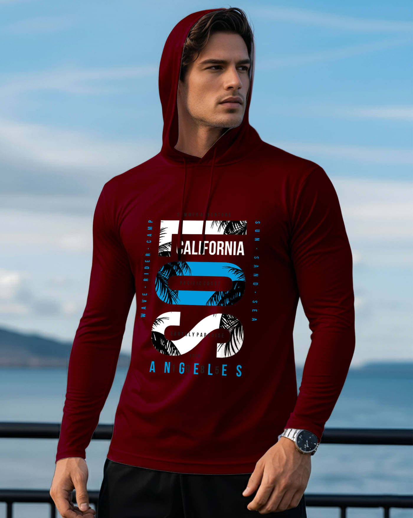     			AOOSH Men Cotton Blend Regular Fit Printed T-Shirt ( Maroon )