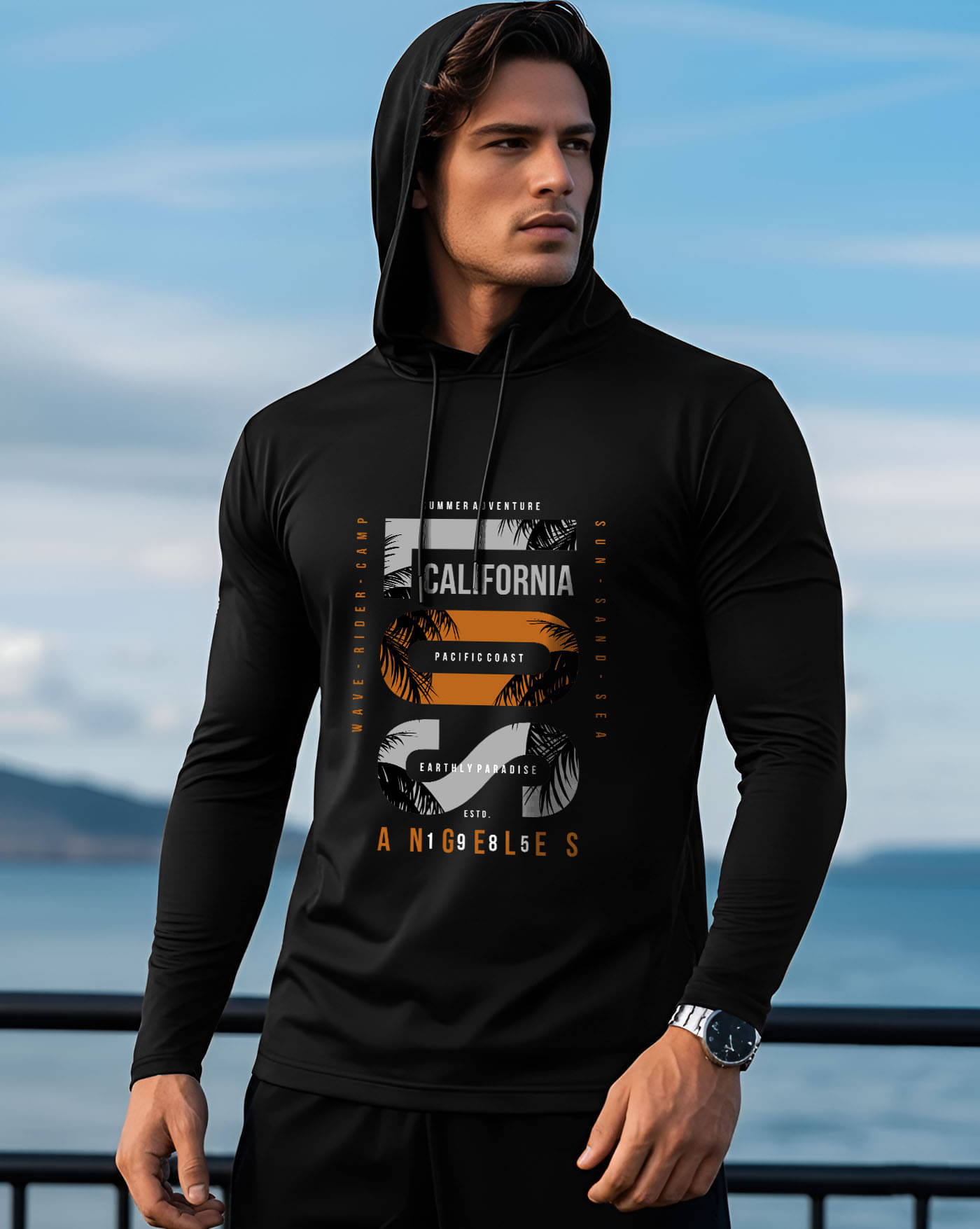     			AOOSH Men Cotton Blend Regular Fit Printed T-Shirt ( Black )