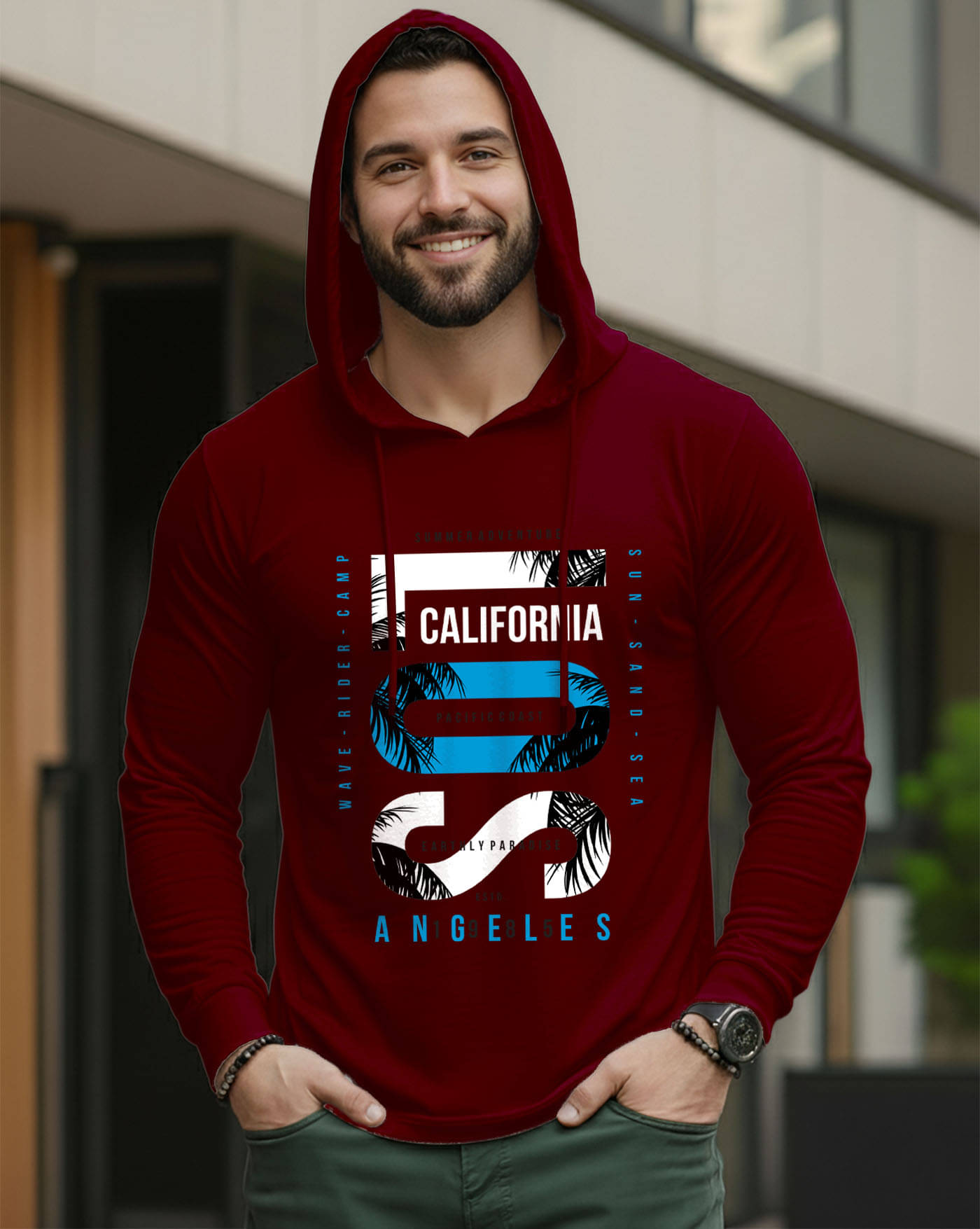 AUSK Men Cotton Blend Regular Fit Printed T-Shirt ( Maroon ) AUSK Men Cotton Blend Regular Fit Printed T-Shirt ( Maroon )