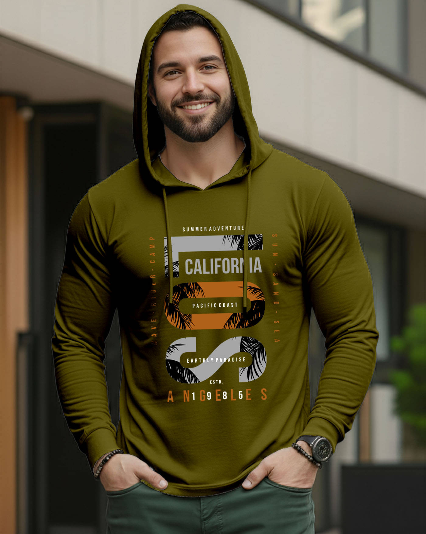     			AUSK Men Cotton Blend Regular Fit Printed T-Shirt ( Green )