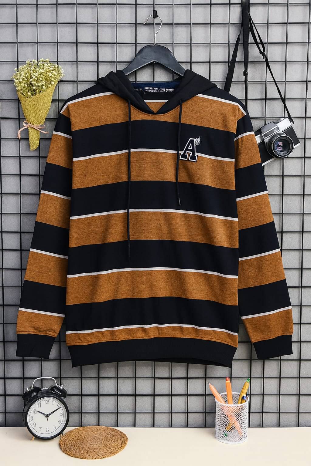     			AUSTIVO Cotton Blend Hooded Men's Sweatshirt - Beige ( Pack of 1 )