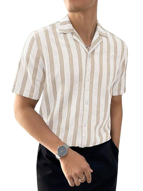     			AYARTH Rayon Regular Fit Printed Half Sleeves Men's Casual Shirt - Khaki ( Pack of 1 )