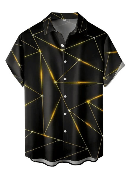 BEAUE Poly Cotton Regular Fit Printed Half Sleeves Men's Casual Shirt - Black ( Pack of 1 )