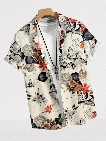 BEAUE Poly Cotton Regular Fit Printed Half Sleeves Men's Casual Shirt - White ( Pack of 1 )