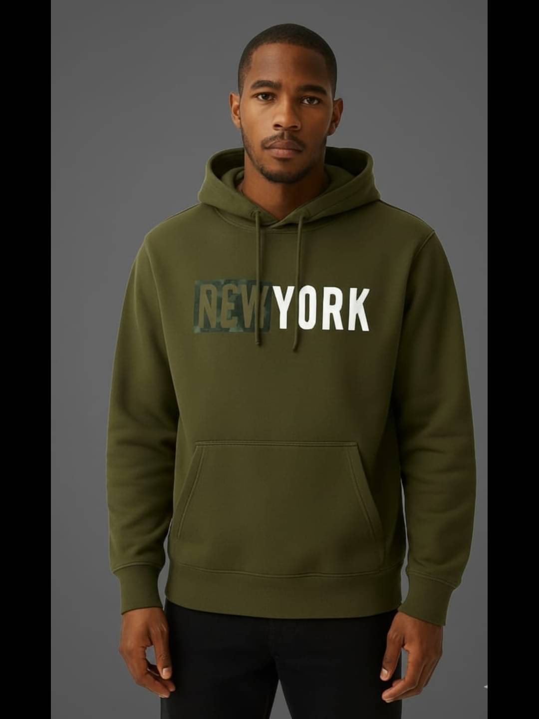     			CALOYA Fleece Hooded Men's Sweatshirt - Olive ( Pack of 1 )