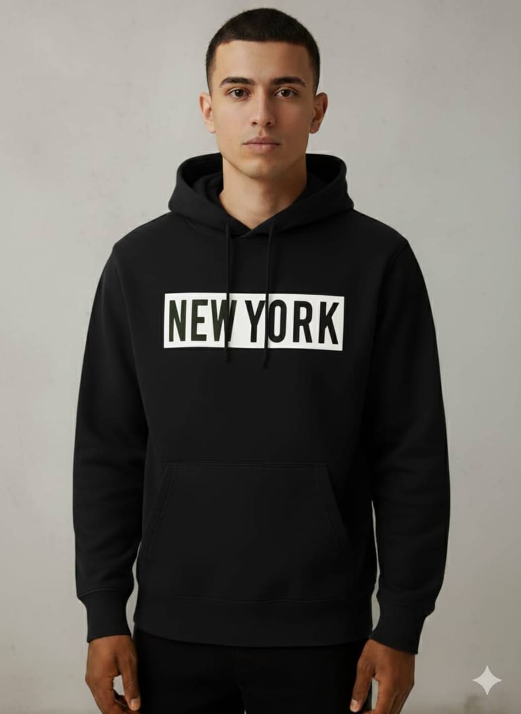     			CALOYA Fleece Hooded Men's Sweatshirt - Black ( Pack of 1 )