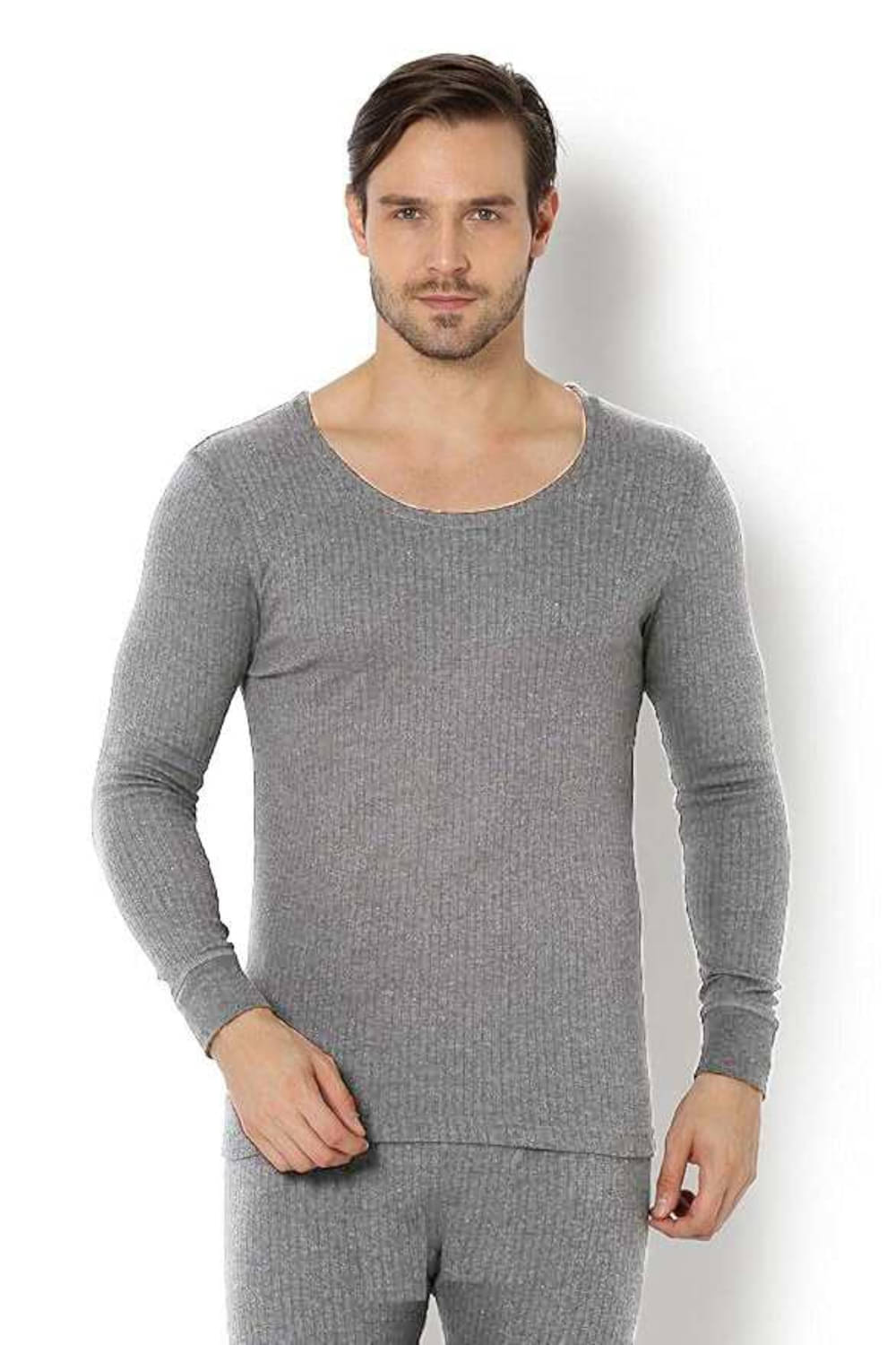     			CAT BUNNY Pack of 1 Woollen Thermal Sets For Men's ( Light Grey )