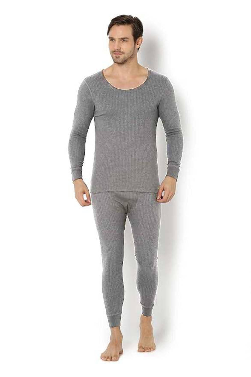     			CAT BUNNY Pack of 1 Woollen Thermal Sets For Men's ( Light Grey )