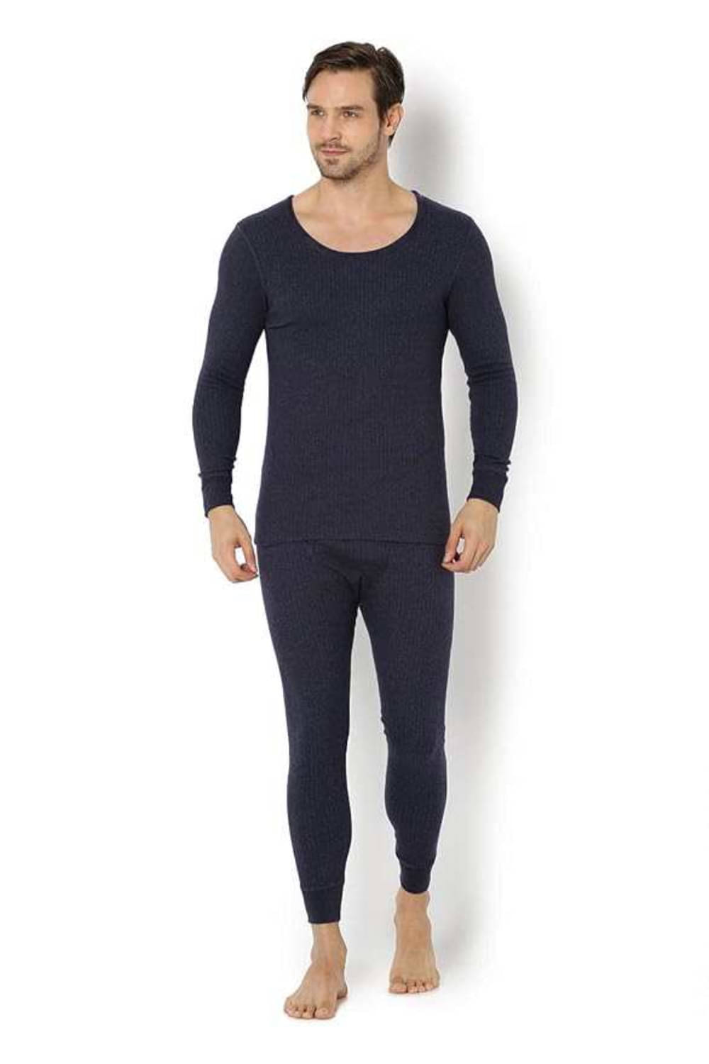     			CAT BUNNY Pack of 1 Woollen Thermal Sets For Men's ( Navy Blue )