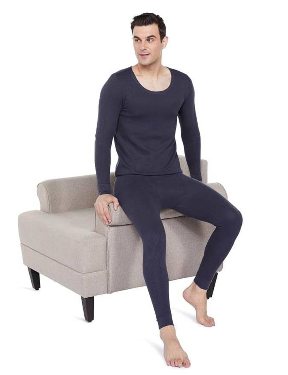     			CAT BUNNY Pack of 1 Woollen Thermal Sets For Men's ( Navy Blue )