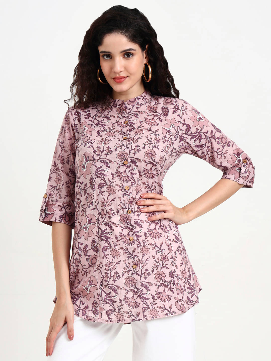    			Divena Women's Cotton A-Line Top ( Purple )