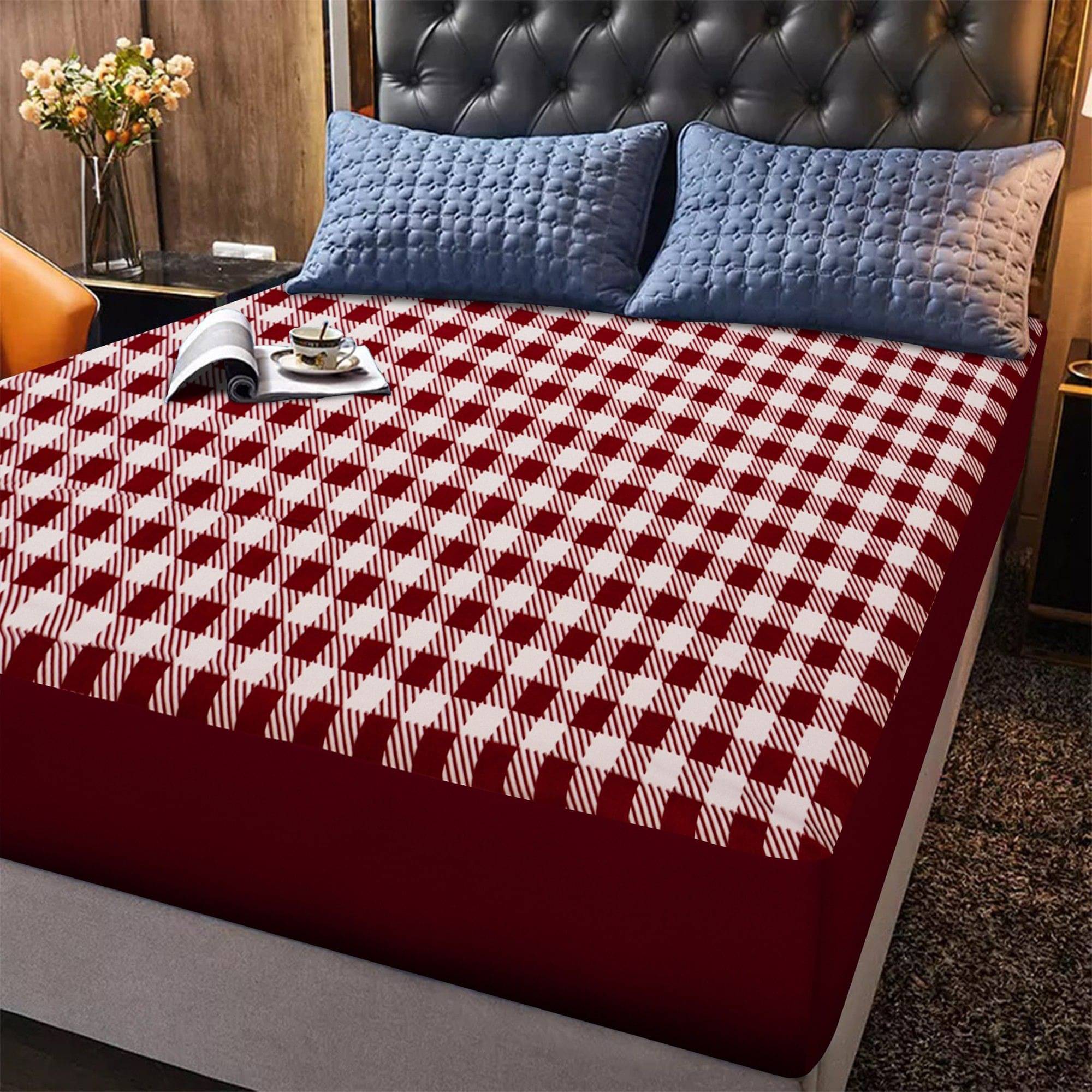 Dream Care Blue Cotton Mattress Cover     			Dream Care Blue Cotton Mattress Cover