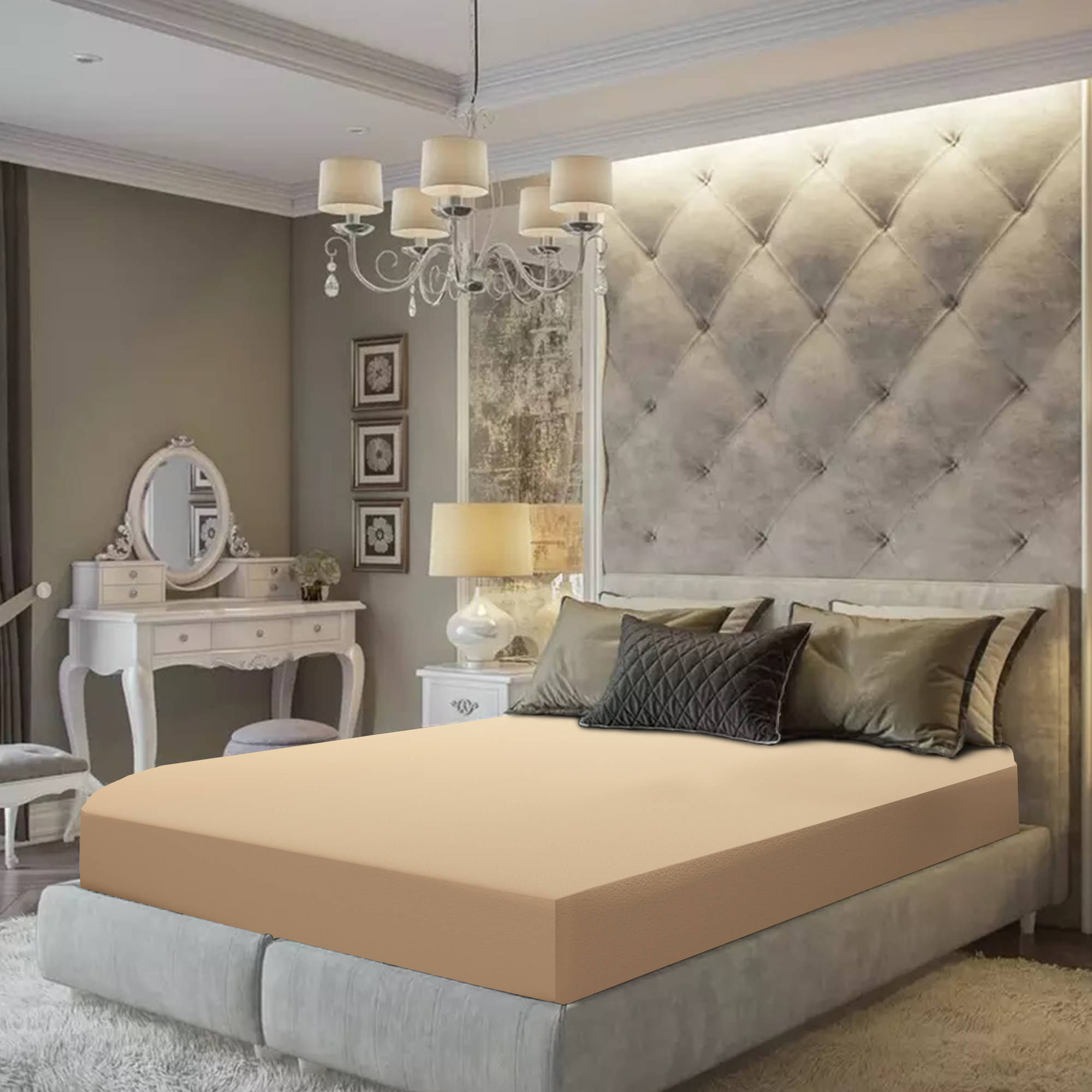 Dream Care Blue Quilted Mattress Cover     			Dream Care Blue Quilted Mattress Cover