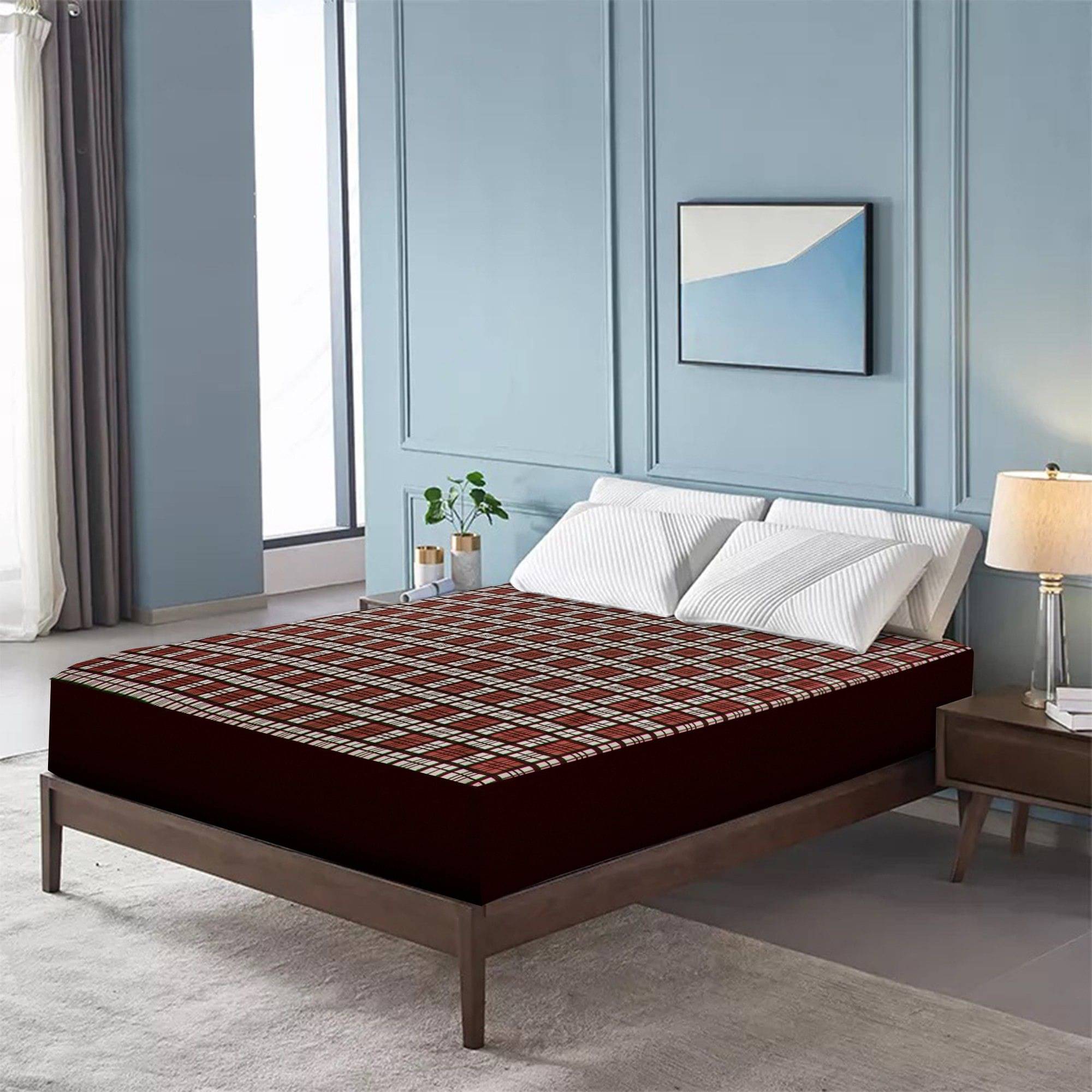 Dream Care Maroon Cotton Mattress Cover Dream Care Maroon Cotton Mattress Cover