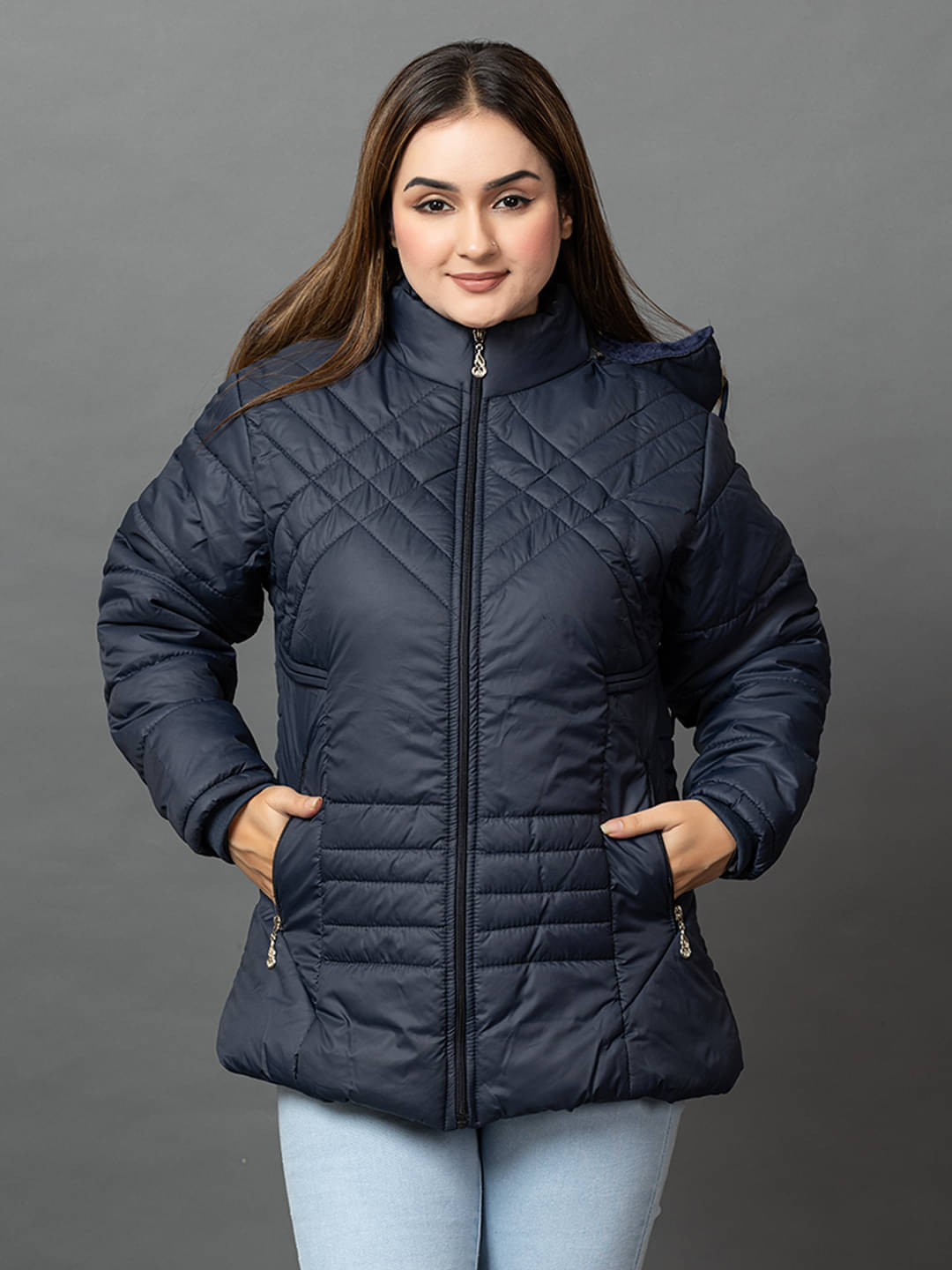 ELVINO Women Regular Jacket ( Navy Blue ) ELVINO Women Regular Jacket ( Navy Blue )