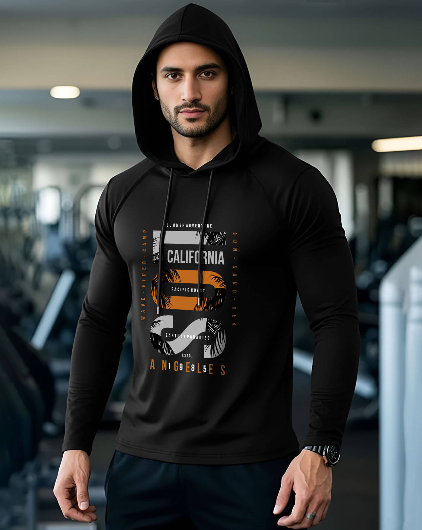     			ENITOR Men Cotton Blend Regular Fit Printed T-Shirt ( Black )