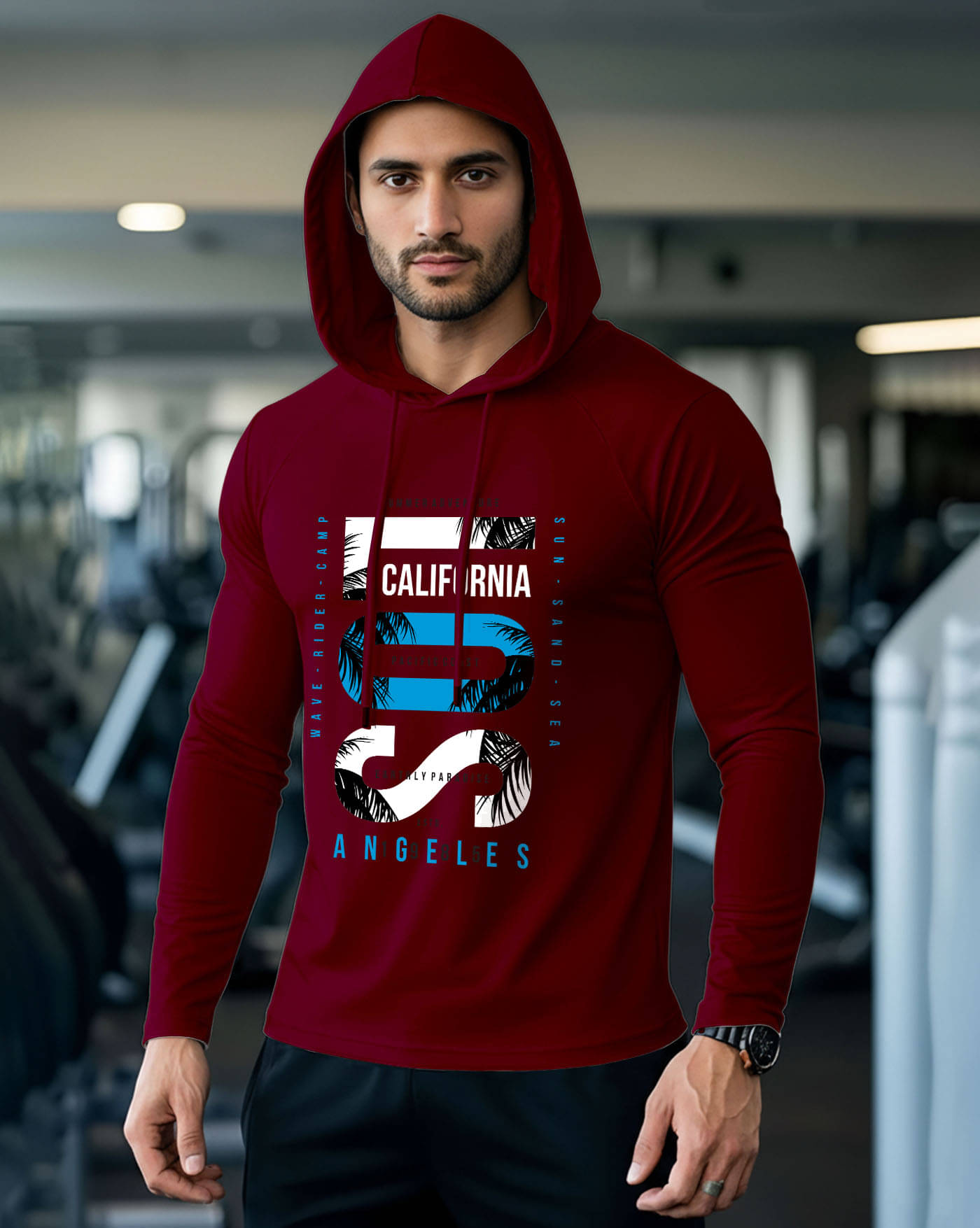     			ENITOR Men Cotton Blend Regular Fit Printed T-Shirt ( Maroon )