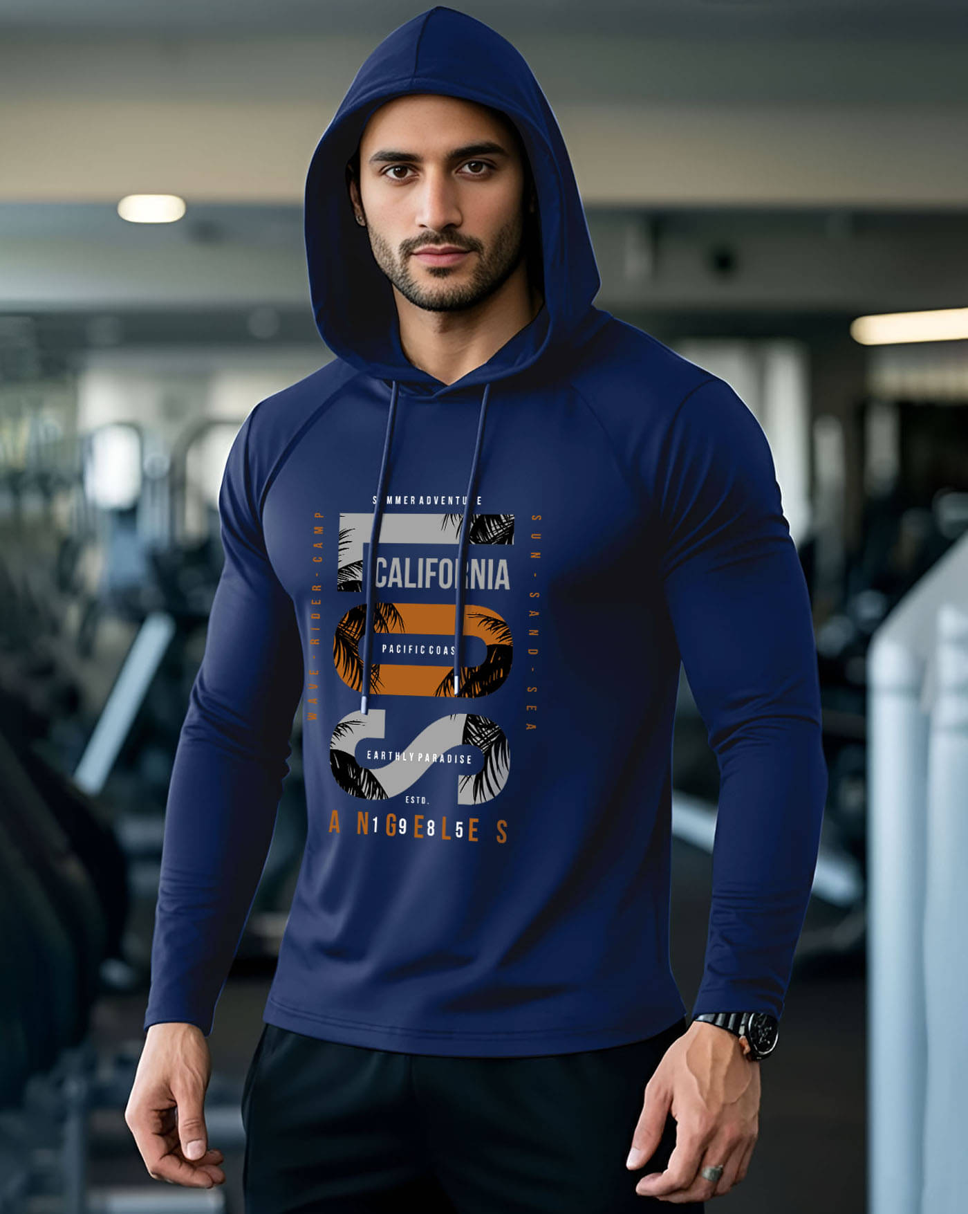     			ENITOR Men Cotton Blend Regular Fit Printed T-Shirt ( Blue )