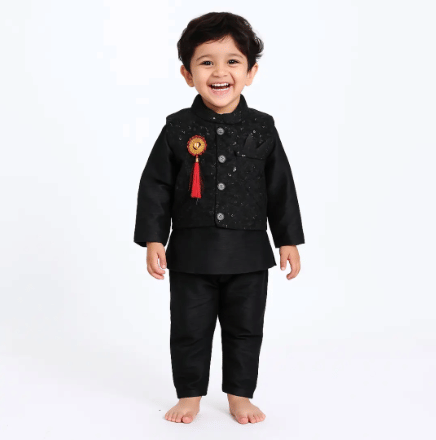 Generic Original Basket Baby Boys Cotton Blend Black Kurta Pyjama Set ( Pack of 1 )     			Generic Original Basket Baby Boys Cotton Blend Black Kurta Pyjama Set ( Pack of 1 )
