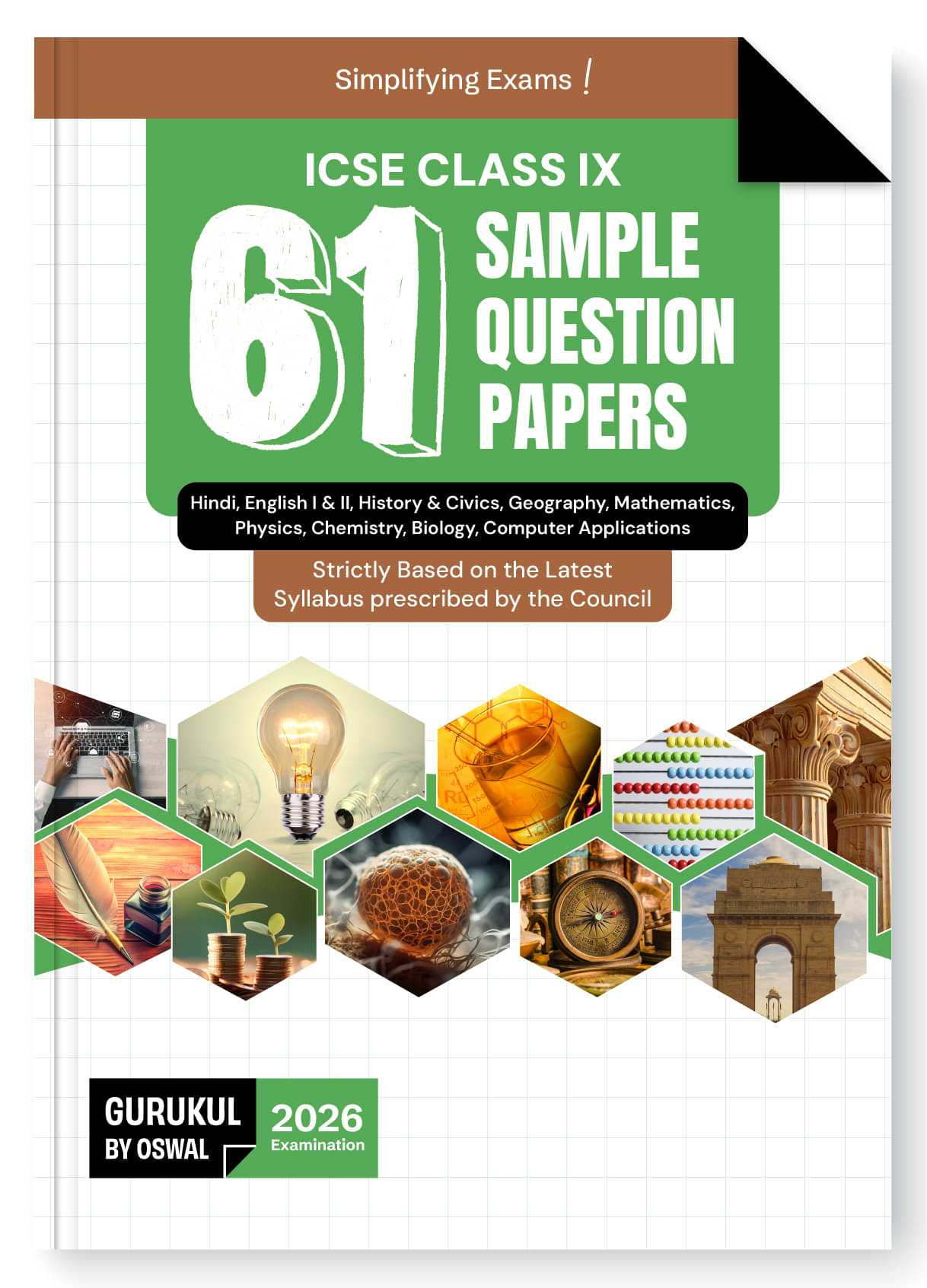     			Gurukul By Oswal 61 Sample Question Papers for ICSE Class 9 Exam 2026 : Fully Solved New Specimen Question Paper & Latest Syllabus (All Subjects Combi