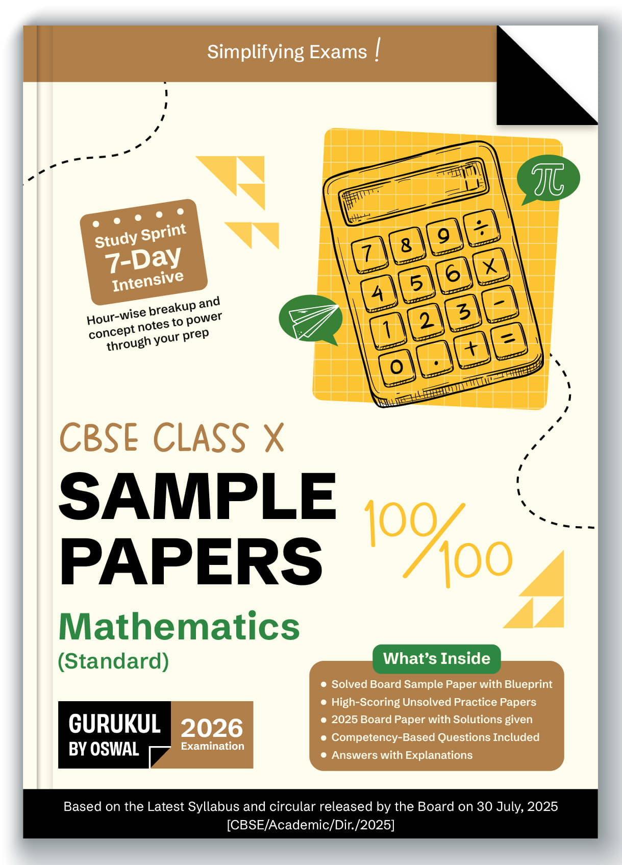     			Gurukul By Oswal Maths Sample Papers for CBSE Class 10 Board Exam 2026 : Fully Solved New SQP 2025-26, Solved Sample Papers, Unsolved Sample Papers, B