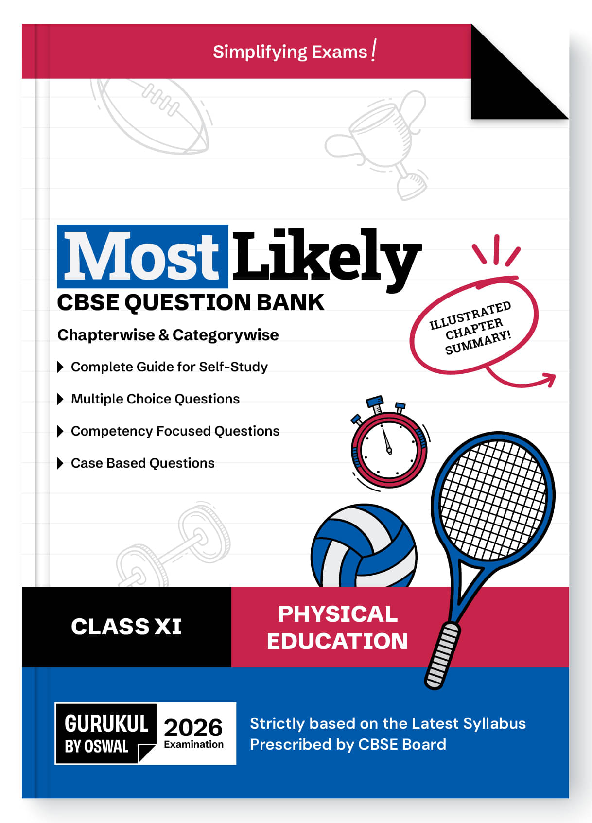     			Gurukul By Oswal Physical Education Most Likely CBSE Question Bank for Class 11 Exam 2026 - Chapterwise & Categorywise, Competency Focused Qs, NCERT Q