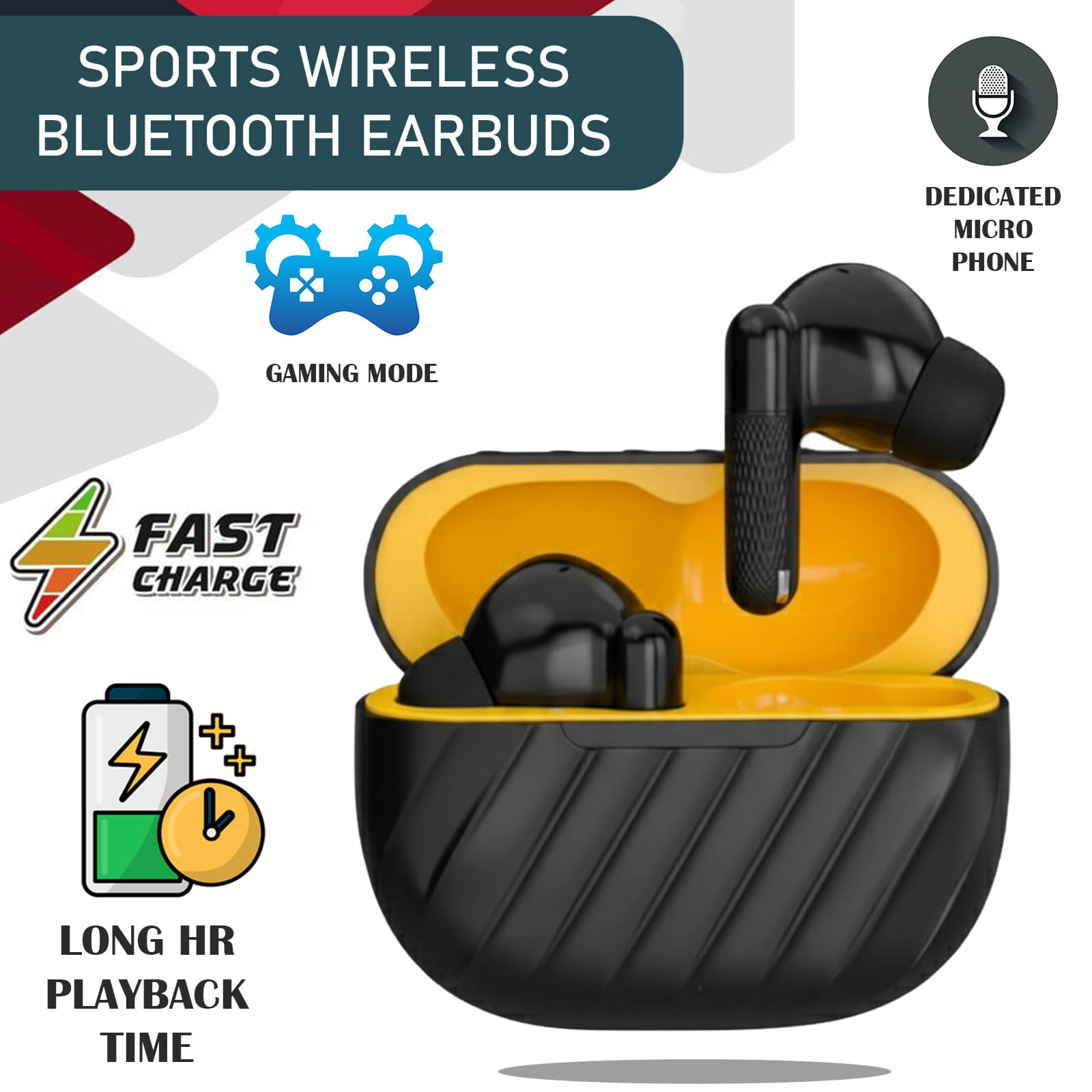     			HUG PUPPY Wireless Earbuds | 30H Playtime | Deep Bass & HD Sound | Touch Controls | Bluetooth 5.3 Earphones with Type-C Fast Charging (Black)