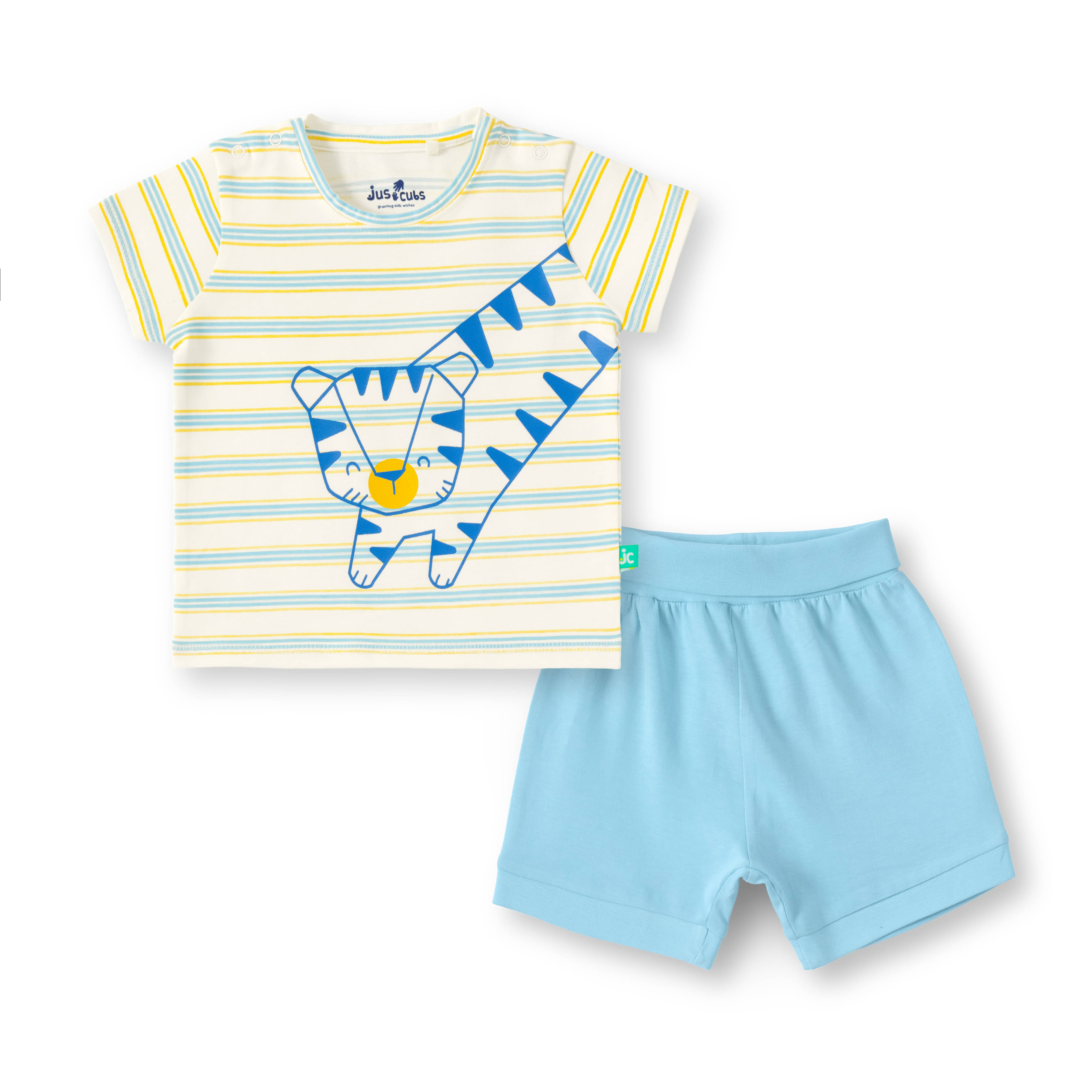     			Juscubs Pack of 1 Baby Boys Cotton T-Shirt & Shorts Set ( Blue )