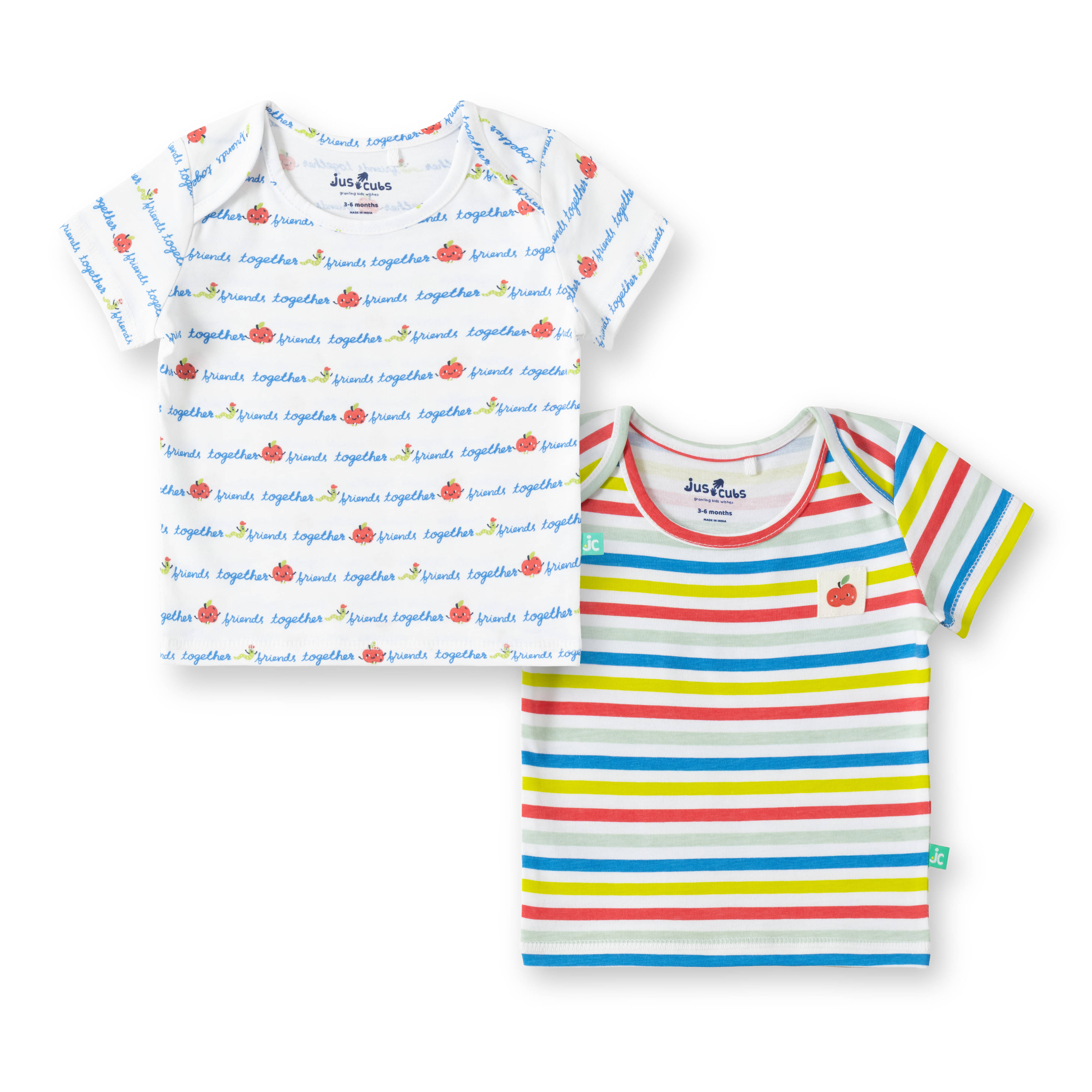     			Juscubs Pack of 2 Baby Boys Cotton T-Shirt ( Multicolor 1 )