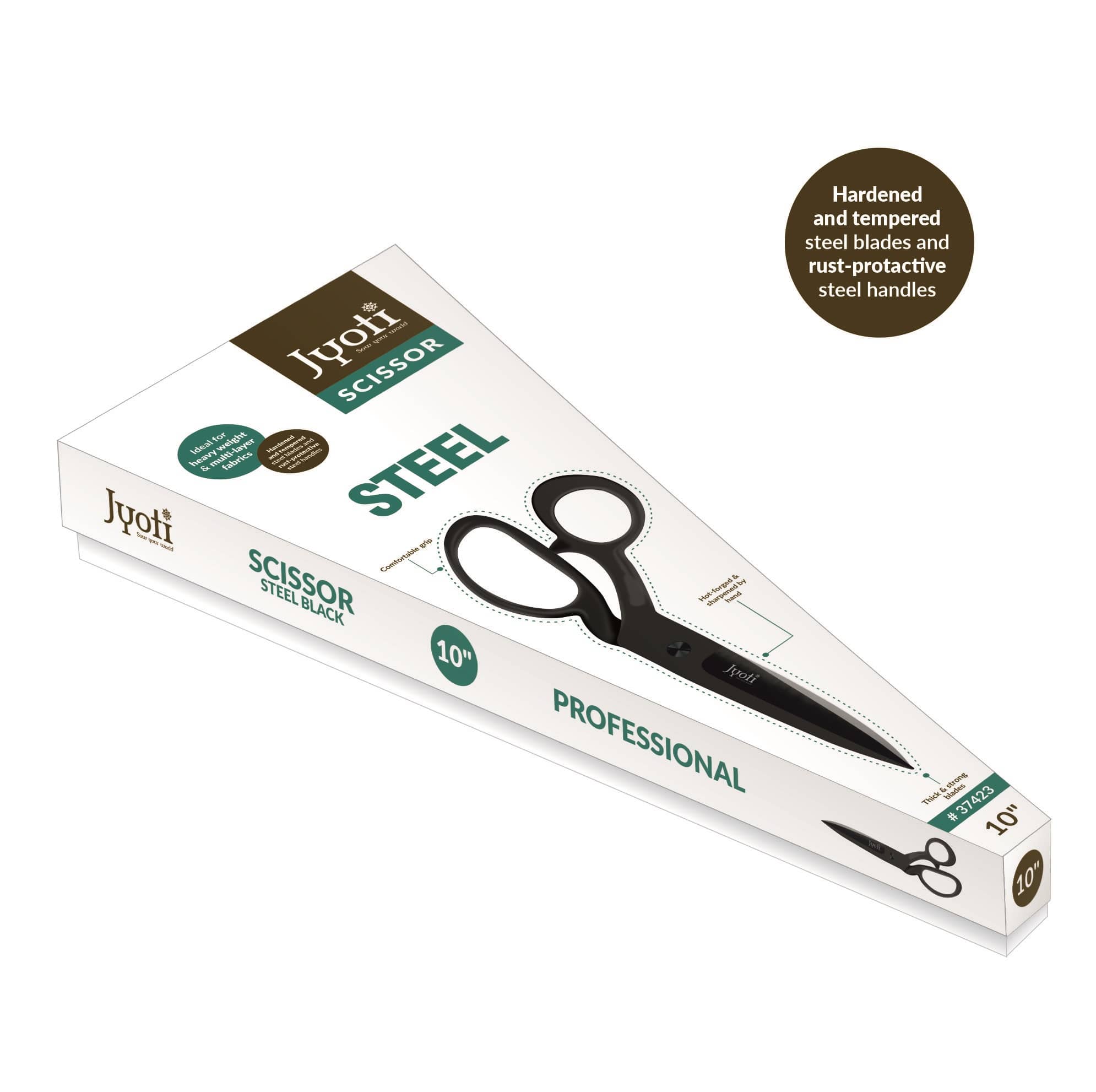 Jyoti Scissor 10" Steel Black - Pack of 1 - Stationery | Buy online on ZillyBuy
